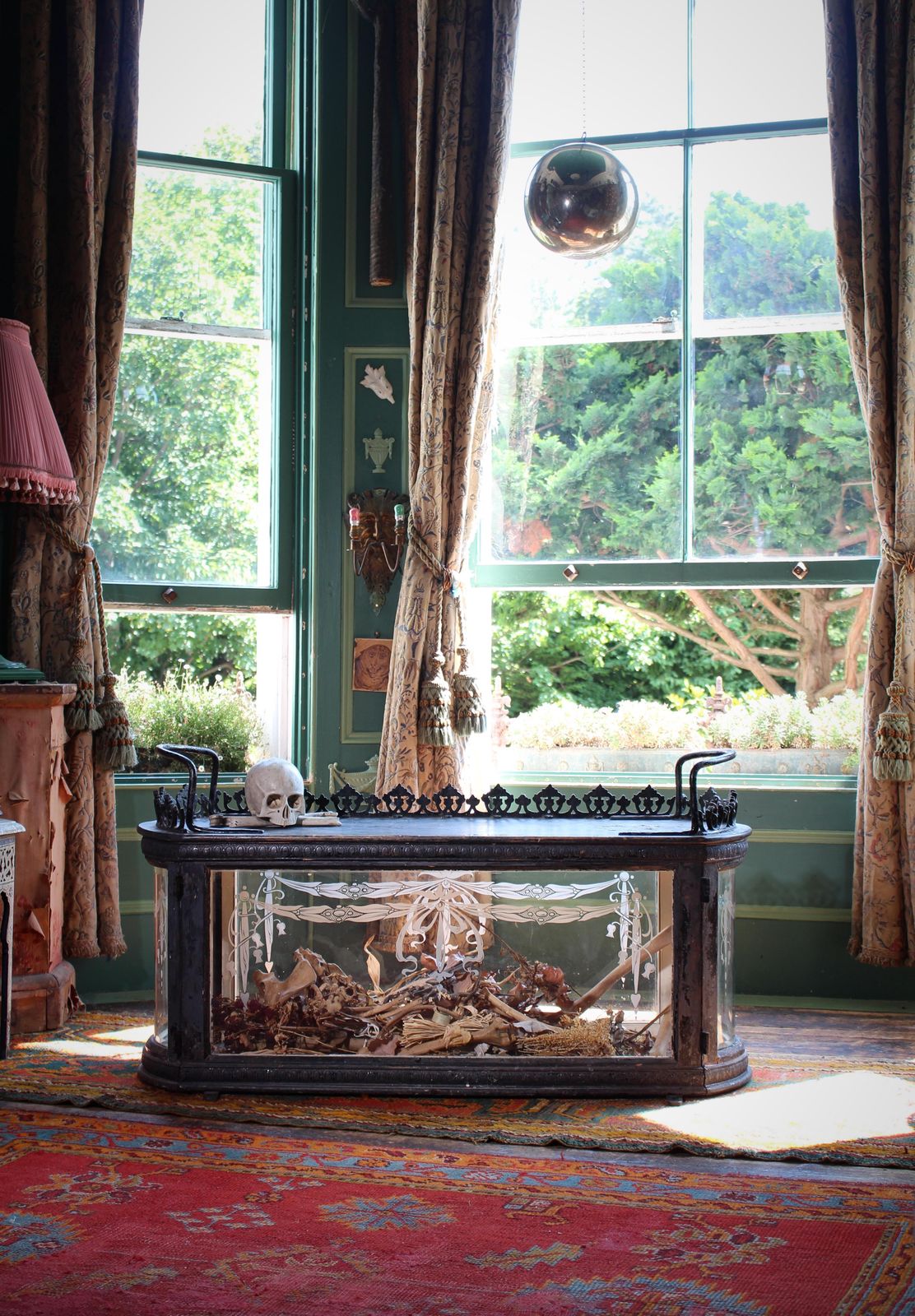19th Century Infants Coffin Casket, Carved Wood, Etched Glass, Memento Mori photo furniture