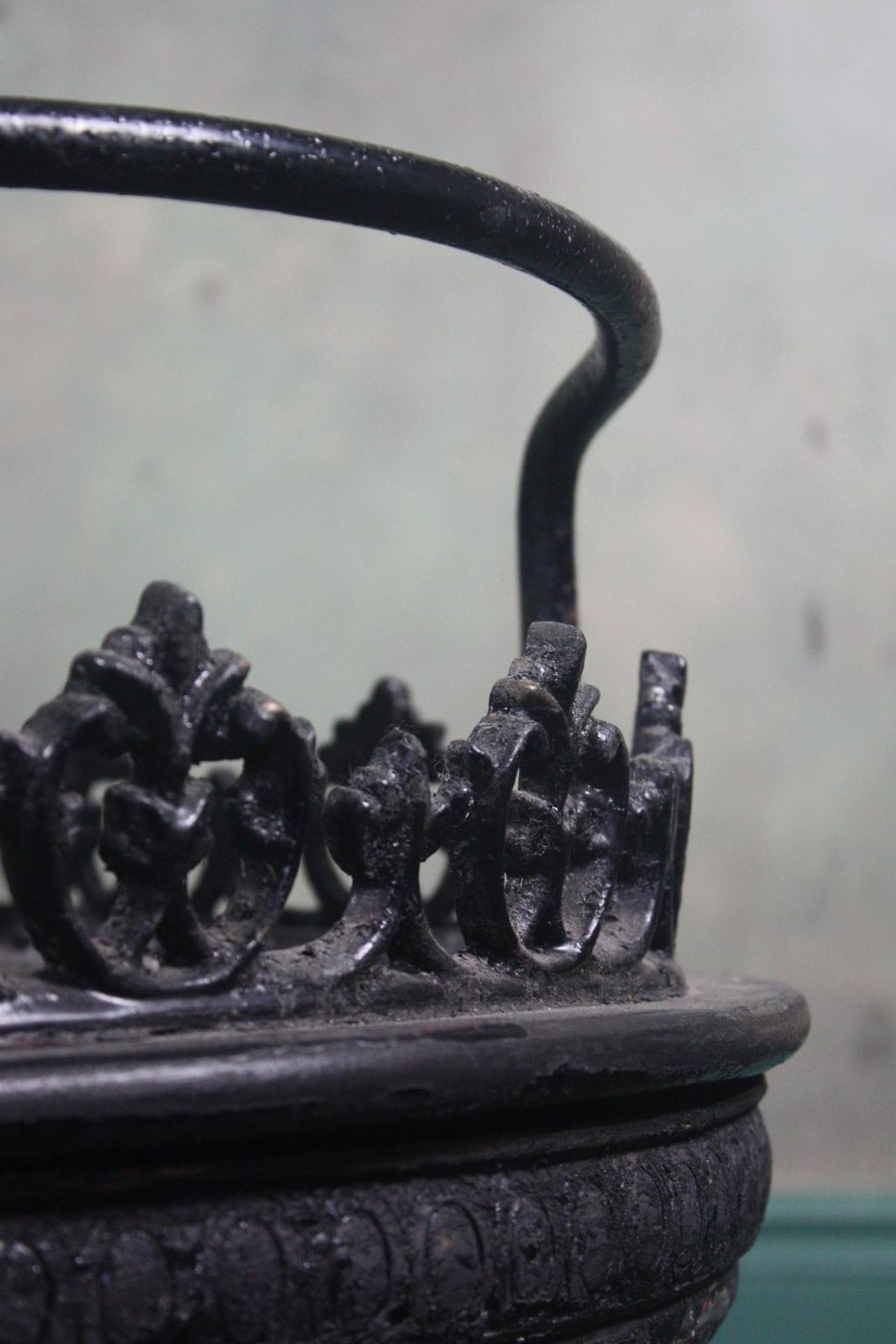 photo furniture 19th Century Infants Coffin Casket, Carved Wood, Etched Glass, Memento Mori