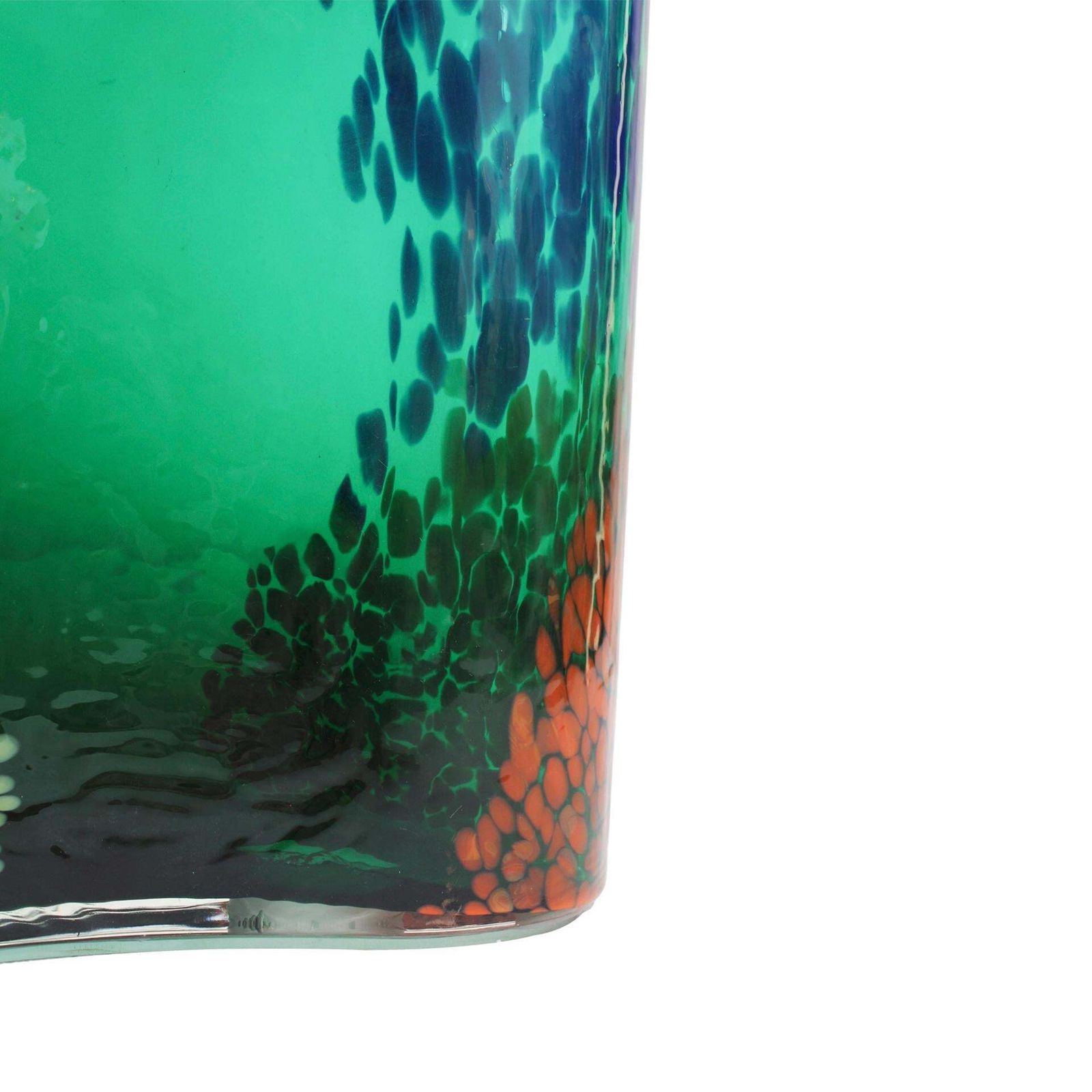 Artisanal Green Murano Glass Vase, 1970s Italian Design photo buy