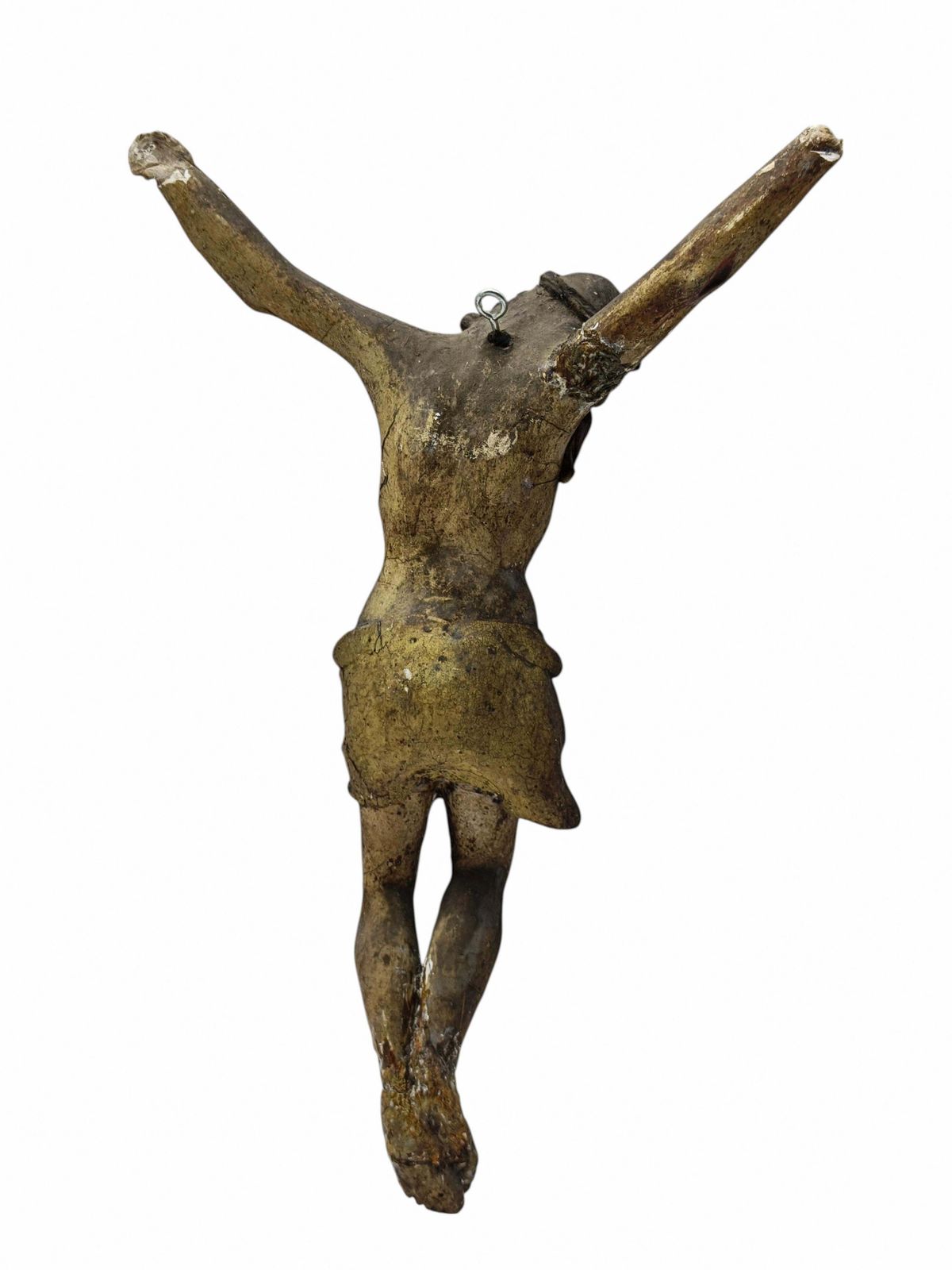 Antique Jesus Crucified In Polychrome Papier Mache, Italy 18th Century photo furniture