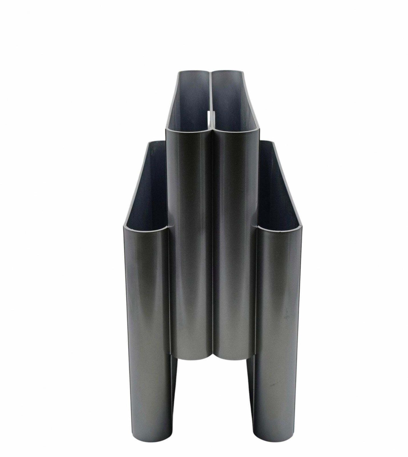 Giotto Stoppino For Kartell Magazine Holder Silver Mod. 4676, Italy 1970s photo 309.0
