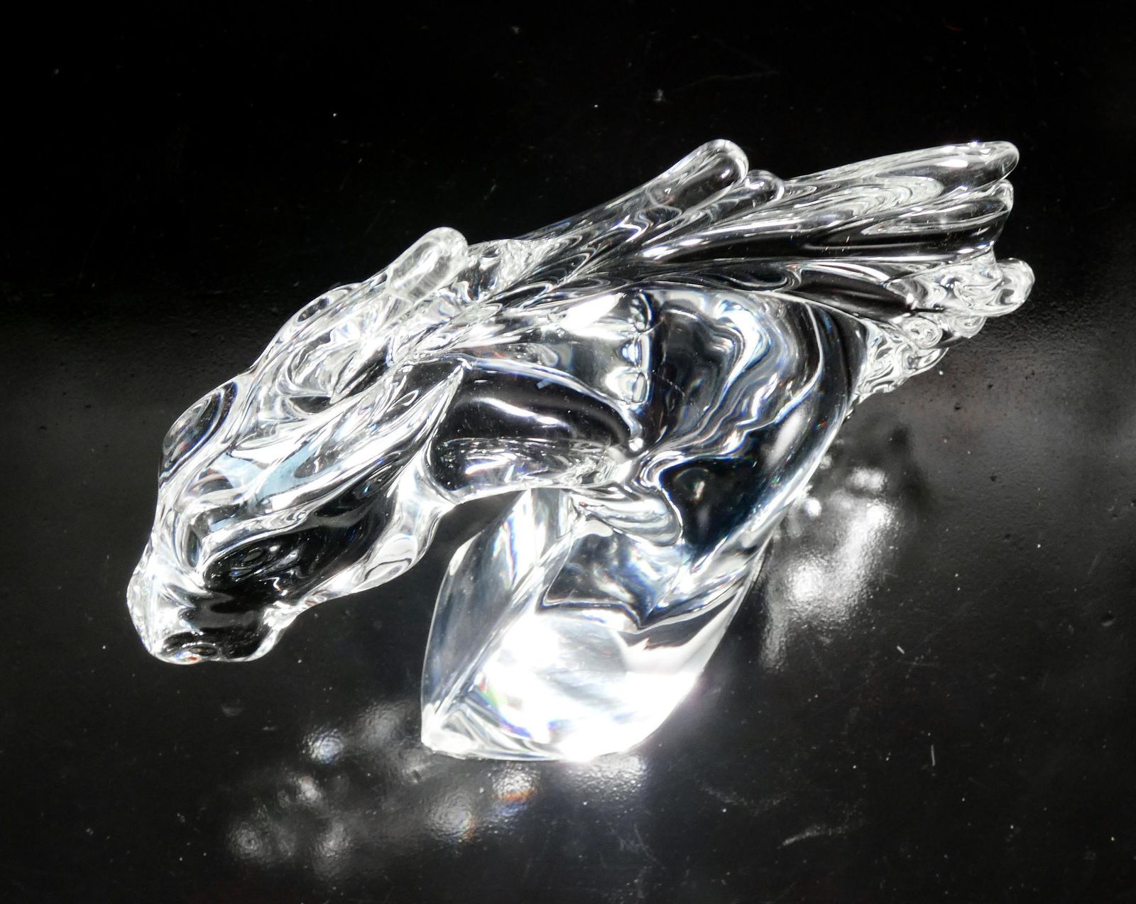 Daum France Crystal Sculpture. Horsehead. France, 1990s photo vinterior