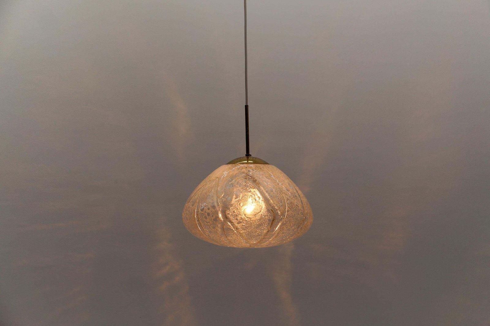 Large Ice Glass Pendant Lamp By Doria, 1960s Germany photo 819.0