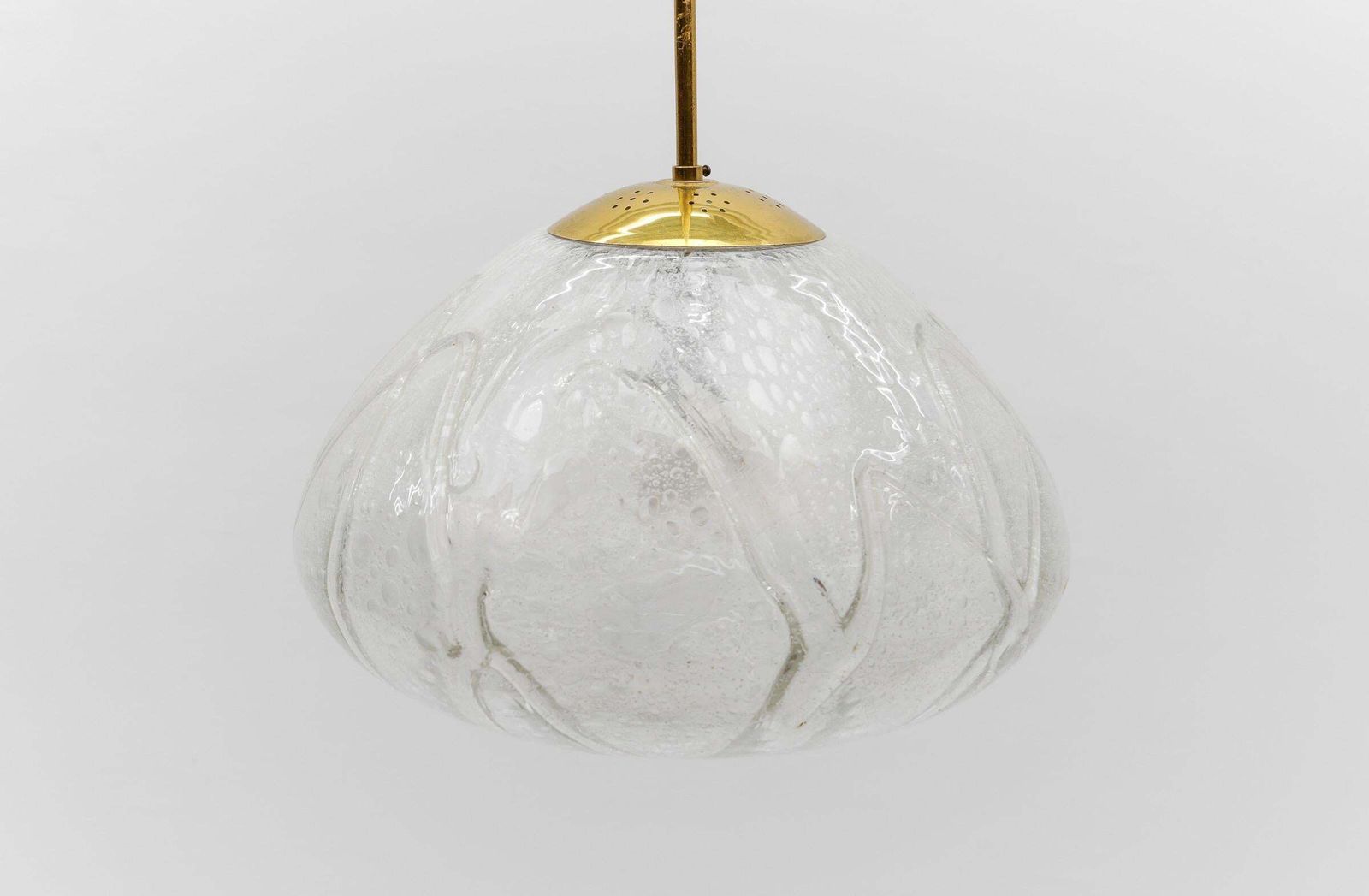 photo for sale Large Ice Glass Pendant Lamp By Doria, 1960s Germany