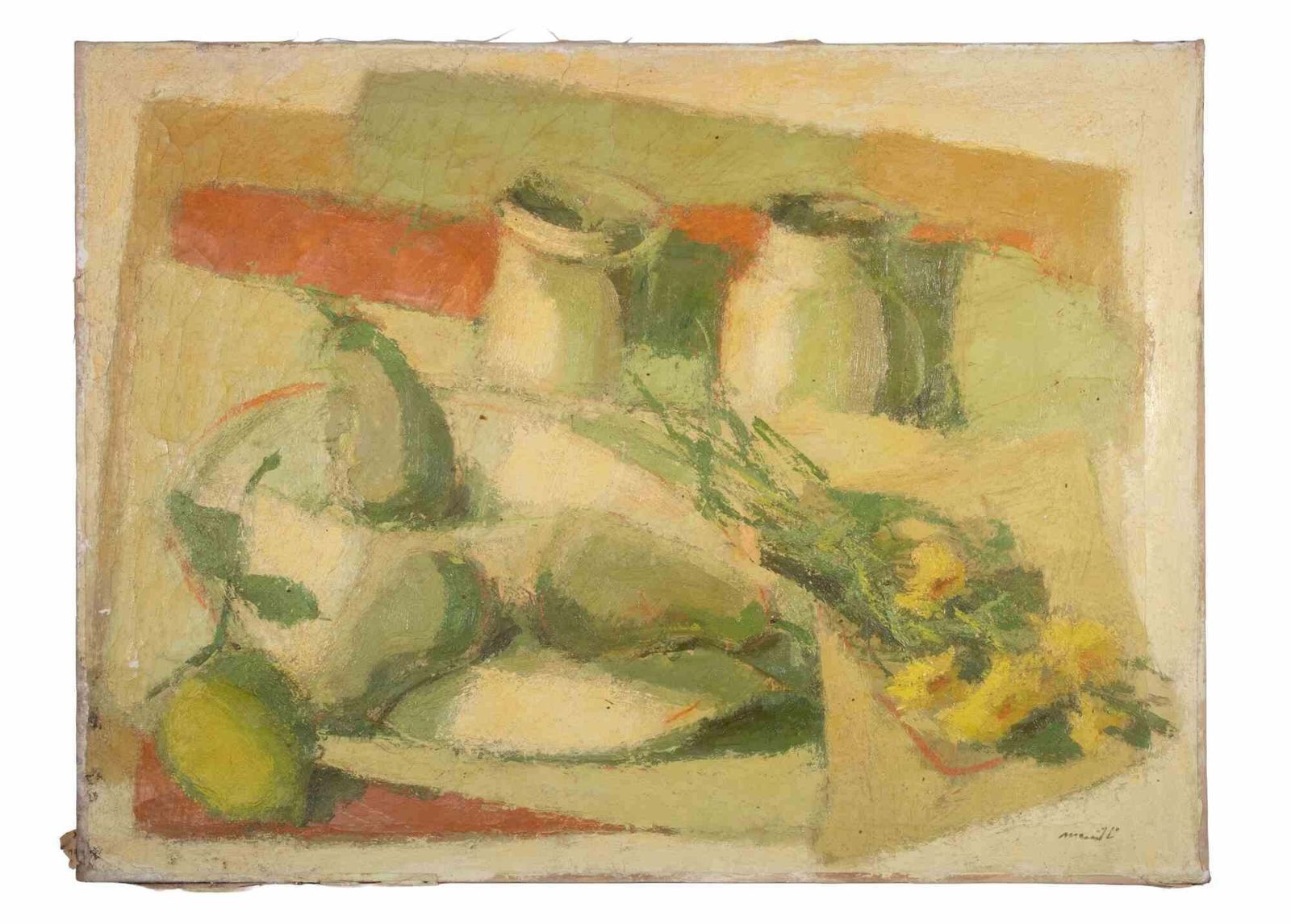 Franco Marzillistill Life With Jugs   Oil Painting By Franco Marzilli   1970s1970s