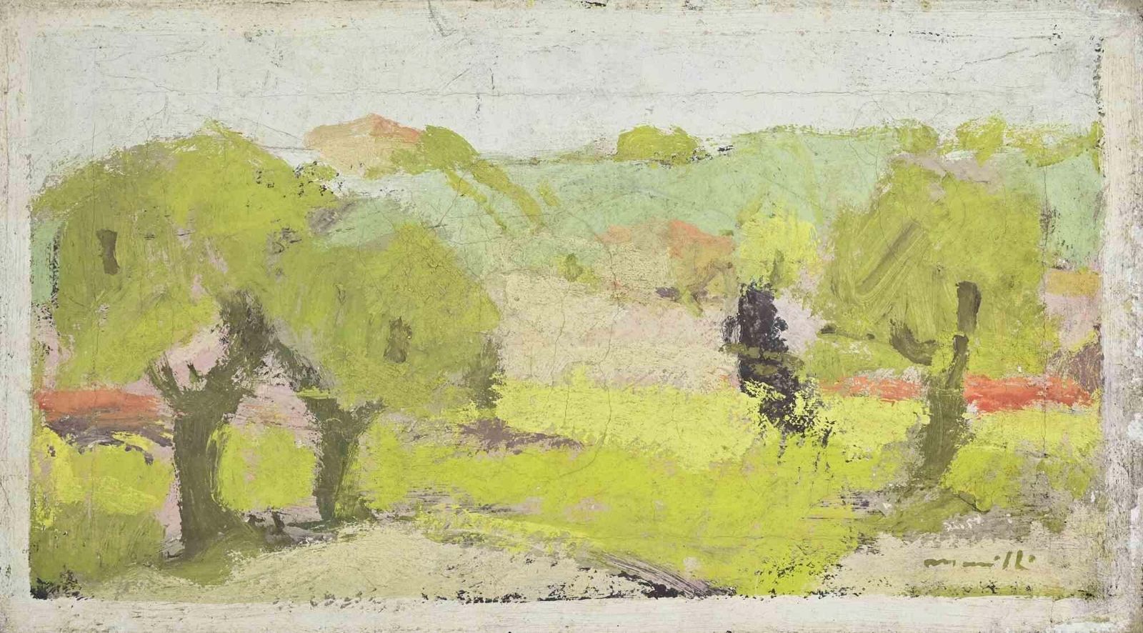 Franco Marzillilandscape   Oil Painting By Franco Marzilli   1970s1970s