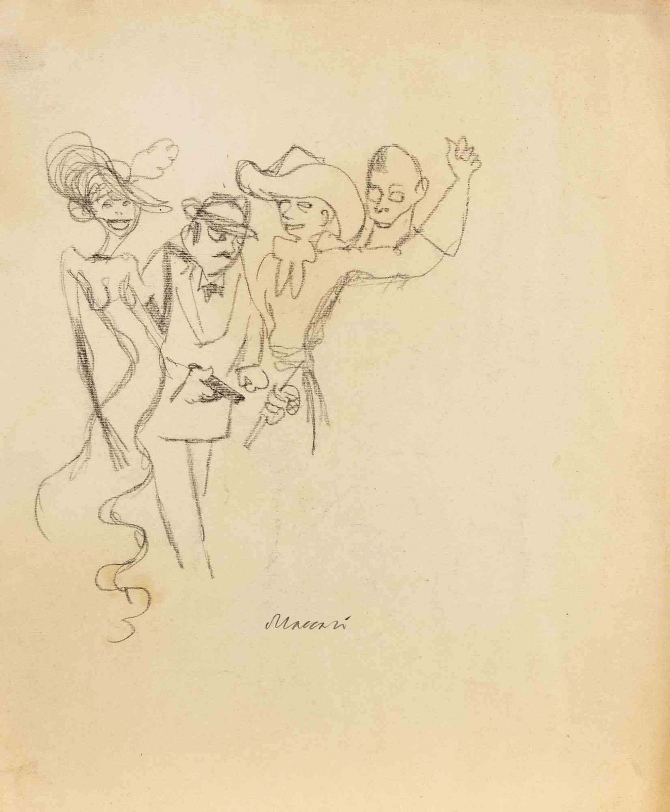 Mino Maccarifar West   Drawing By Mino Maccari   1950s1950s