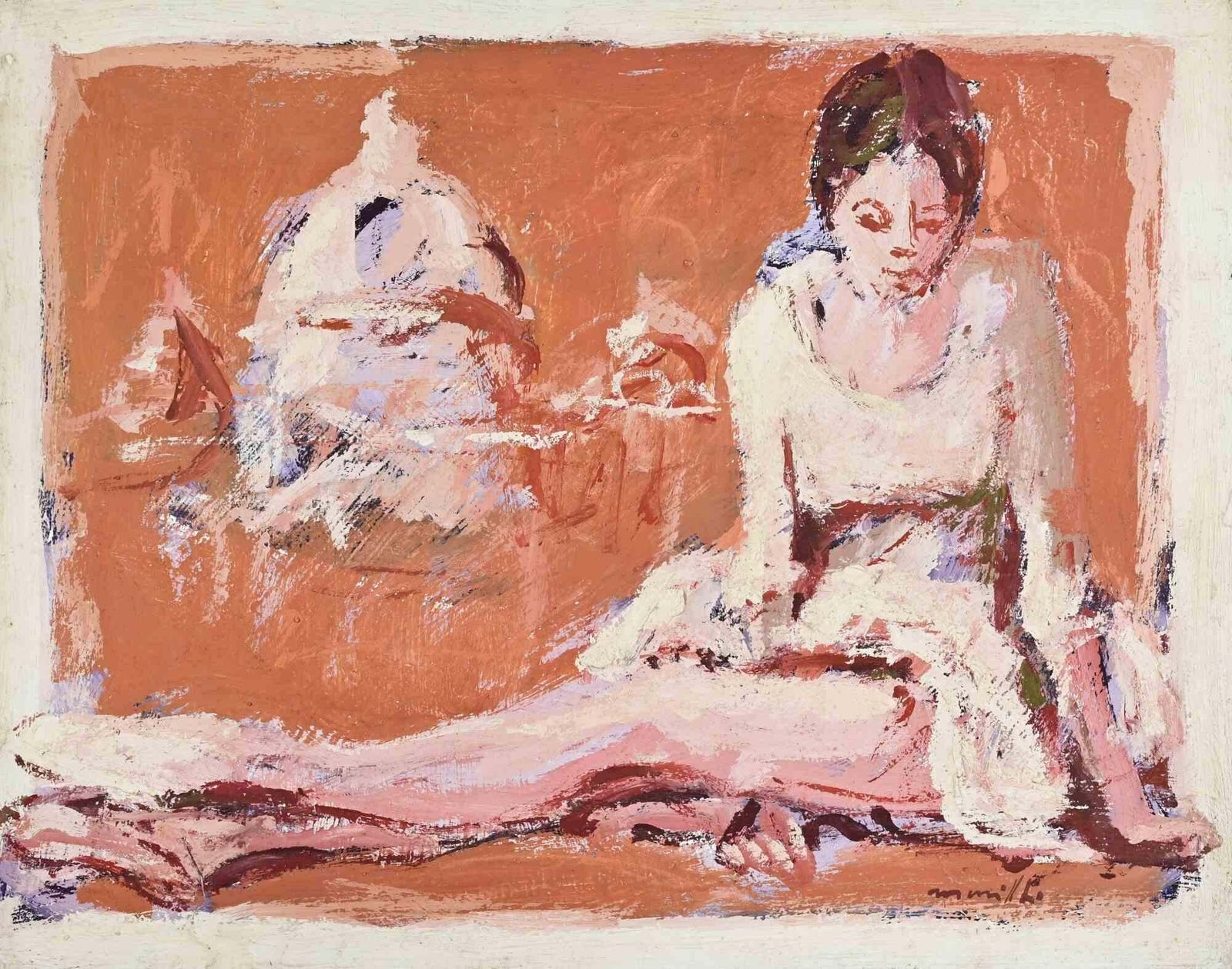 Franco Marzilliballerina   Oil Painting By Franco Marzilli   1970s1970s