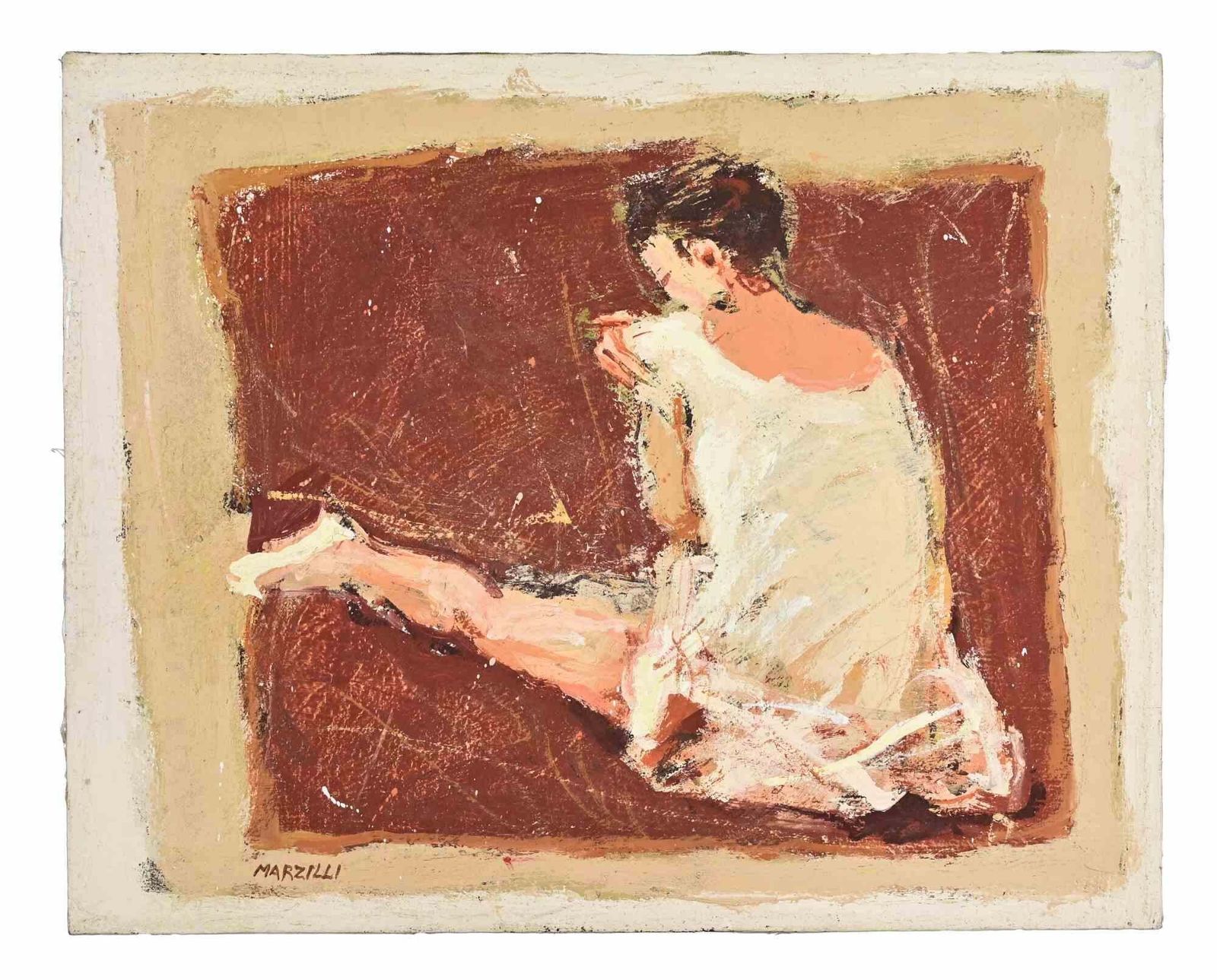 Franco Marzilliballerina   Oil Painting By Franco Marzilli   1970s1970s