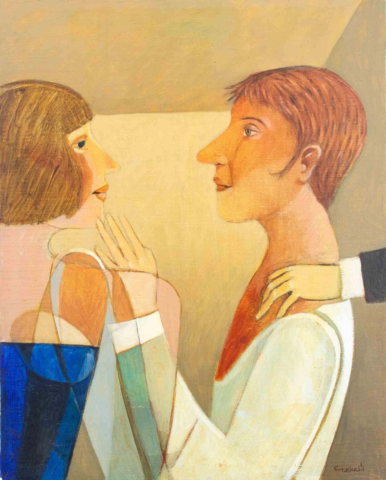 Alberto Galleratithe Couple   Paint By Alberto Gallerati   1970s1970s