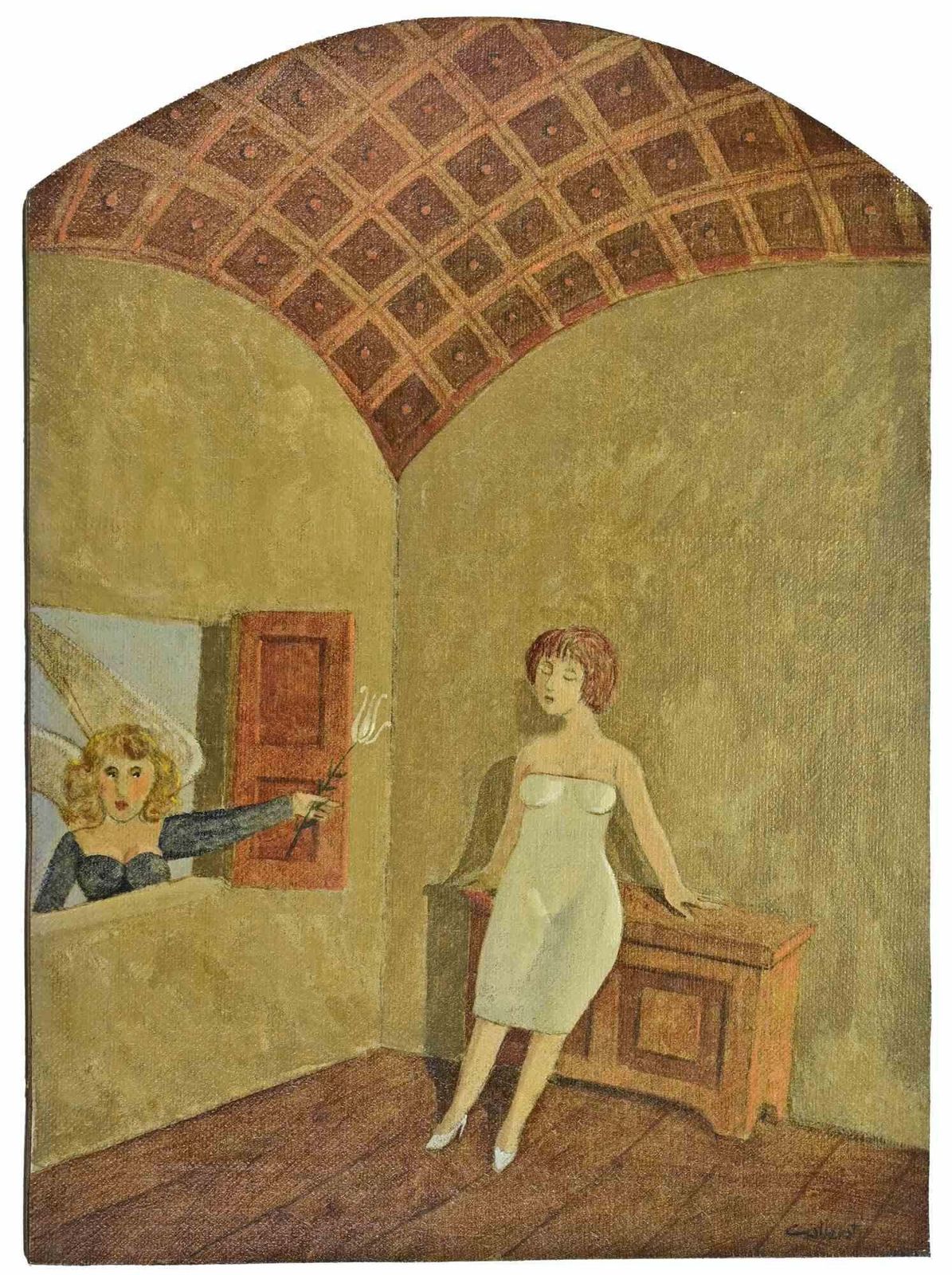 Alberto Galleratiannunciation In The Room   Paint By Alberto Gallerati   1970s1970s