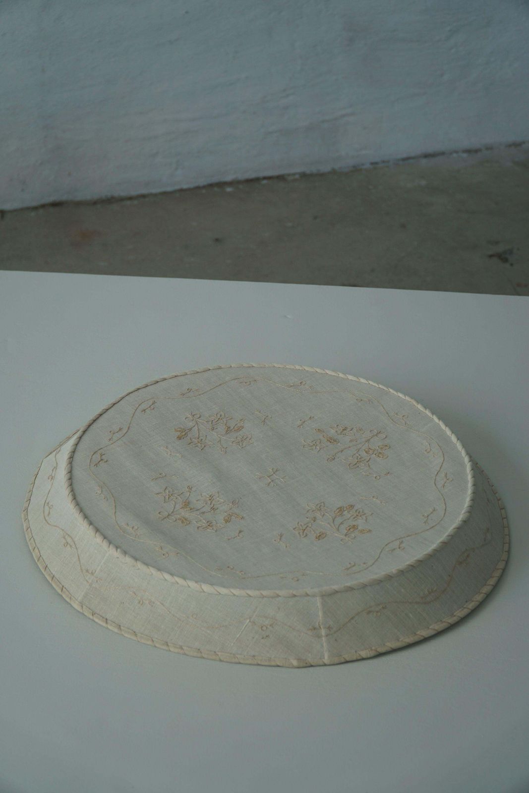 Large Swedish Mid Century Ceiling / Wall Sconce In Linen And Lace, Sweden, 1950s photo 1795.0