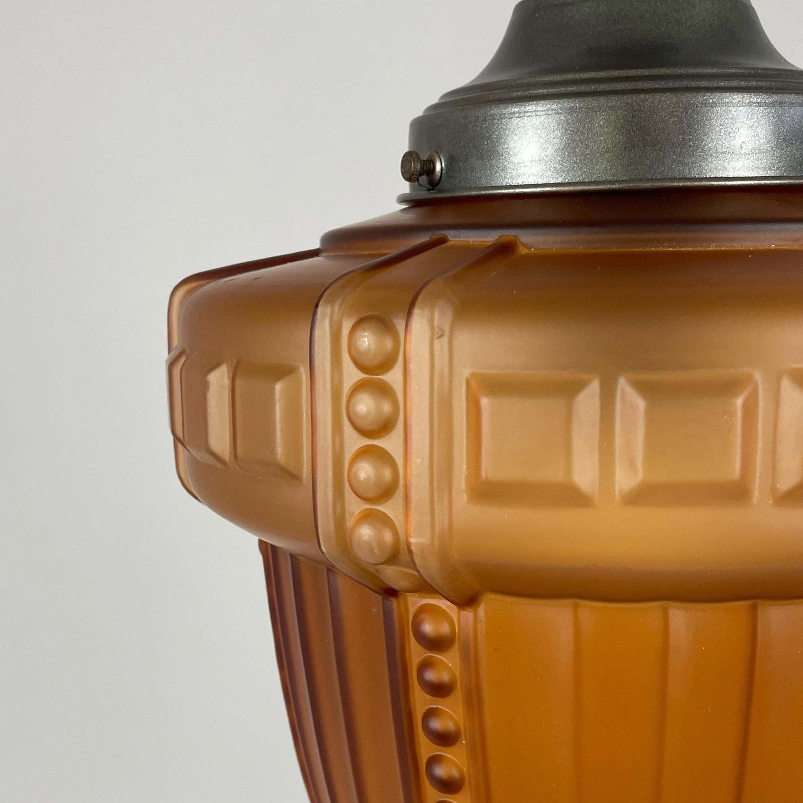 Swedish Grace Havana Glass & Burnished Brass Pendant, Böhlmarks, 1920s To 1930s photo 2461.0