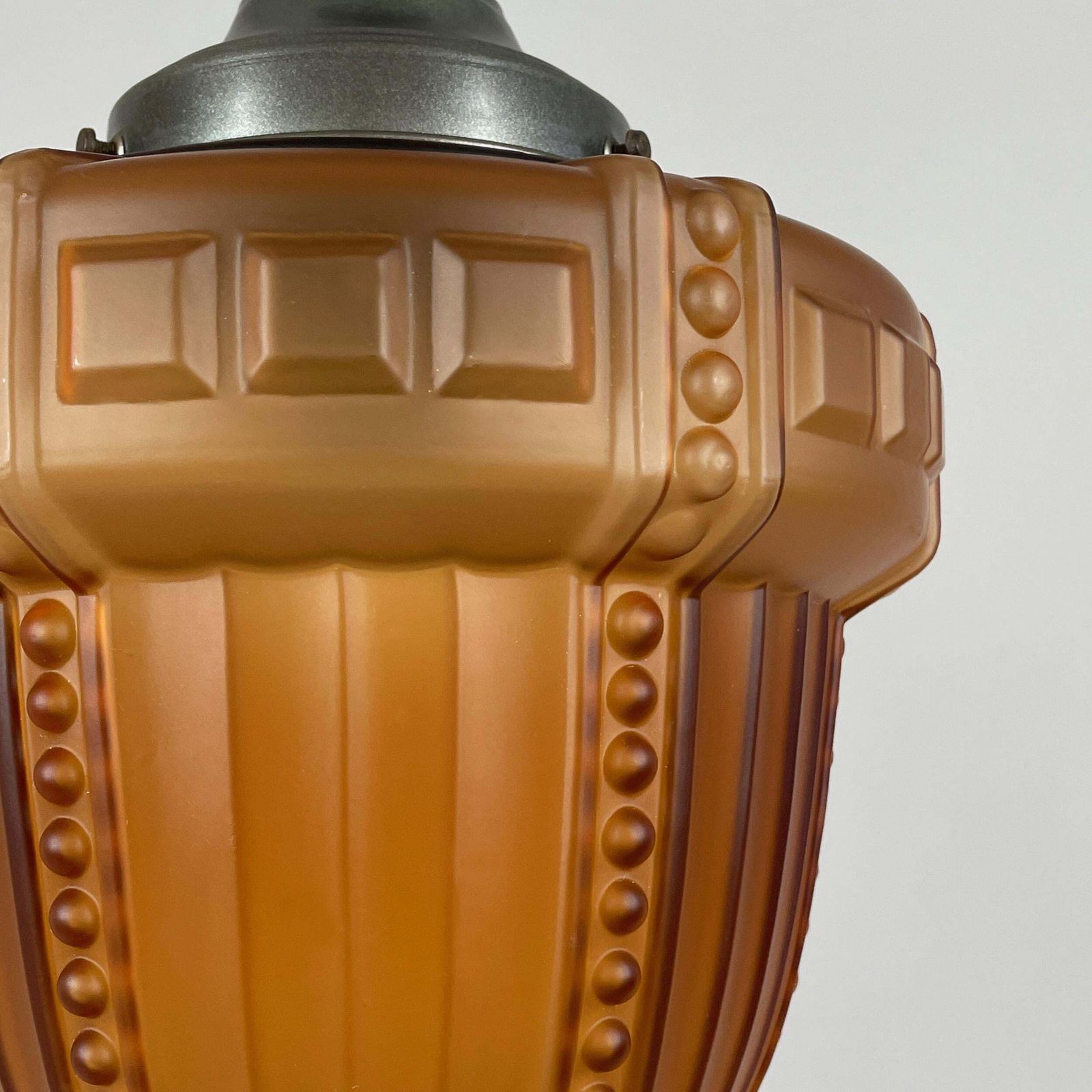 Lighting Swedish Grace Havana Glass & Burnished Brass Pendant, Böhlmarks, 1920s To 1930s photo