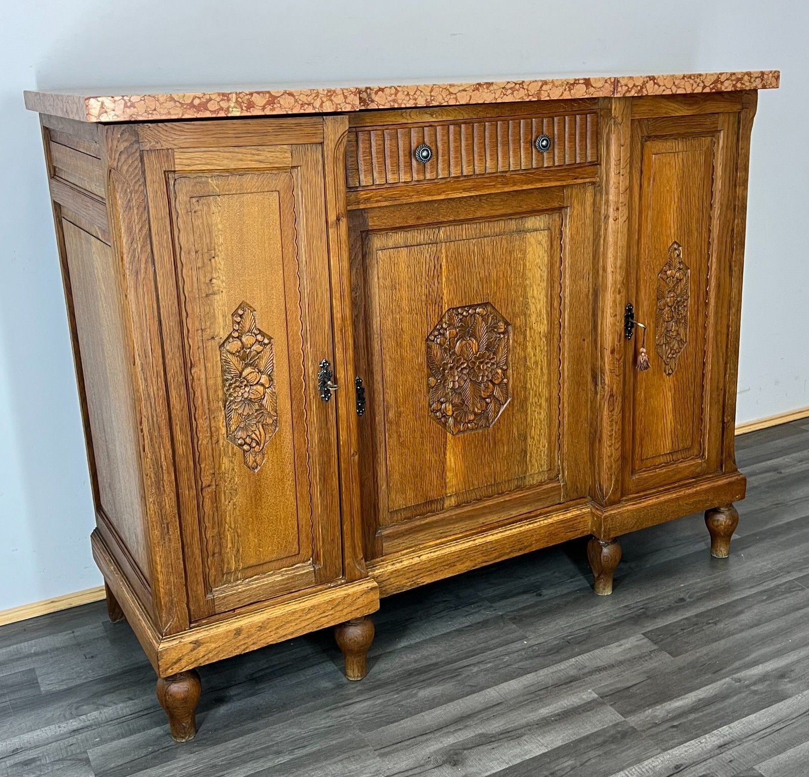 French Antique Marble  Topped Chest Of Drawers / Sideboard (Lot 2371)