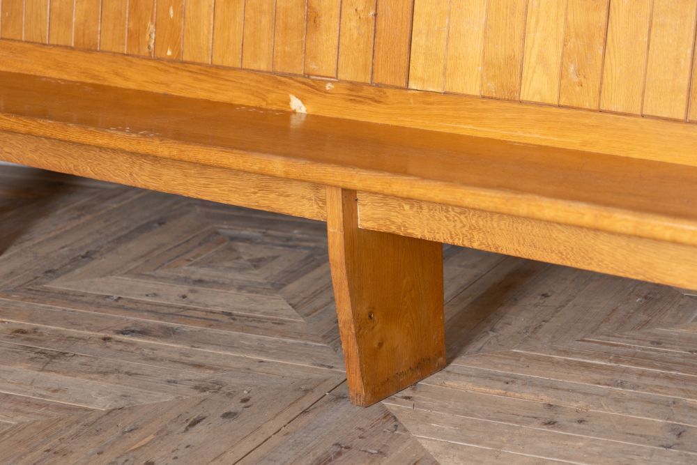 495.0 Solid English Oak Church Pew photo