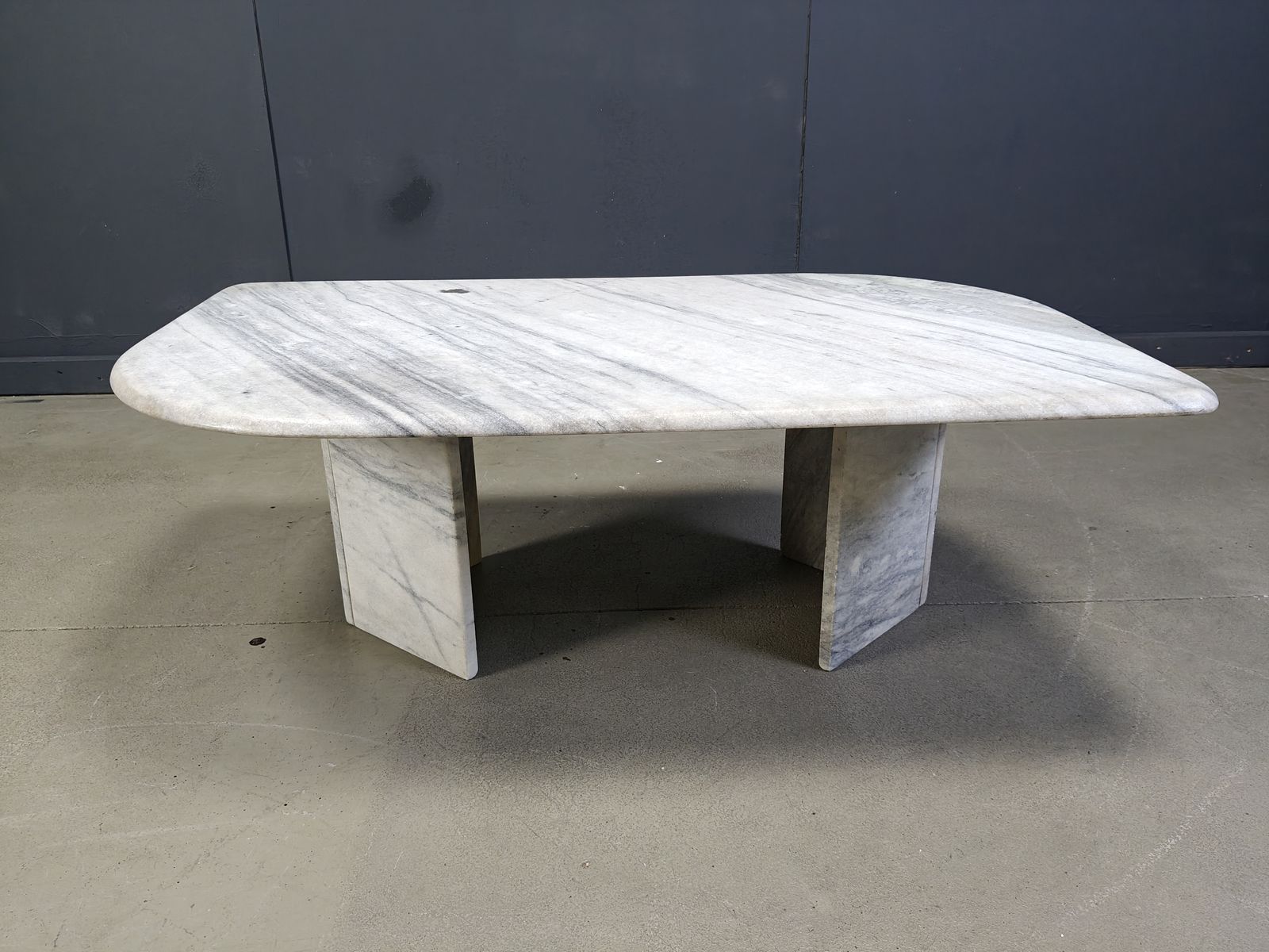 photo for sale Vintage White Marble Coffee Table, 1970s