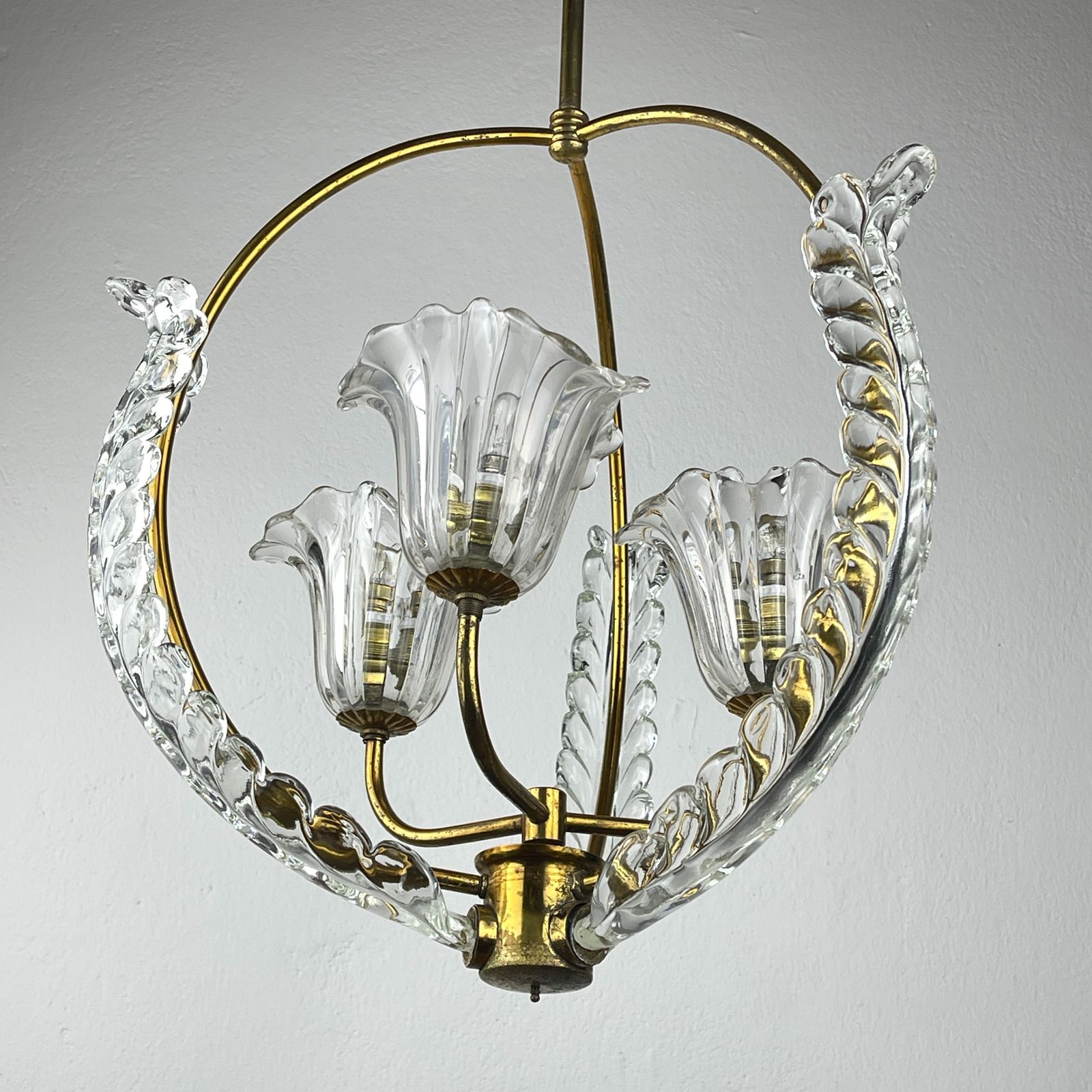 Lighting Murano Chandelier By Ercole Barovier Barovier & Toso, Italy 1930s photo