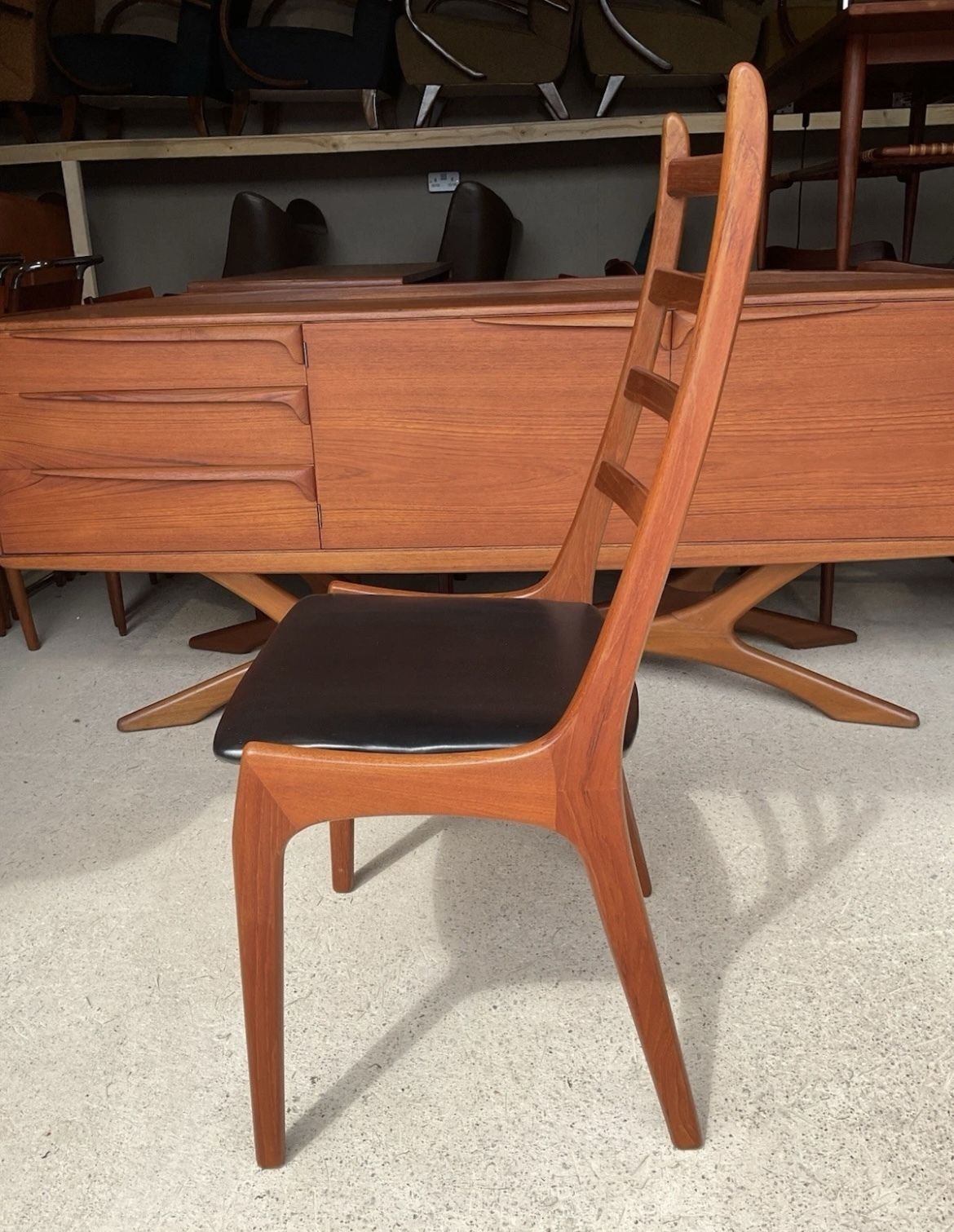 1645.0 Midcentury Danish Set Of 6 Teak Dining Chairs By Kai Kristiansen photo
