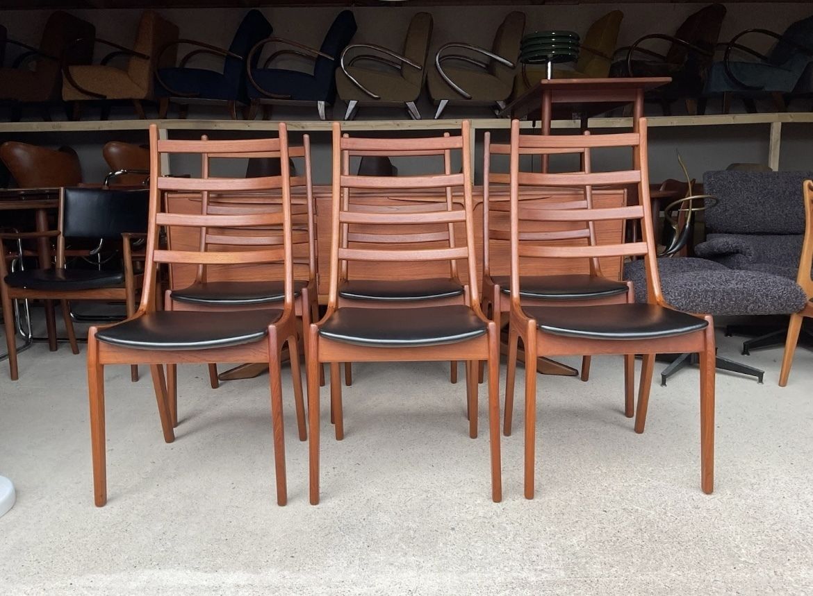 photo vinterior Midcentury Danish Set Of 6 Teak Dining Chairs By Kai Kristiansen