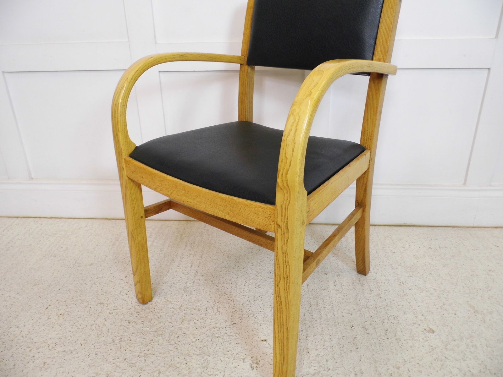 Vintage 1950s Light Oak Bentwood Desk Chair Ex Raf Air Ministry Chair A photo furniture