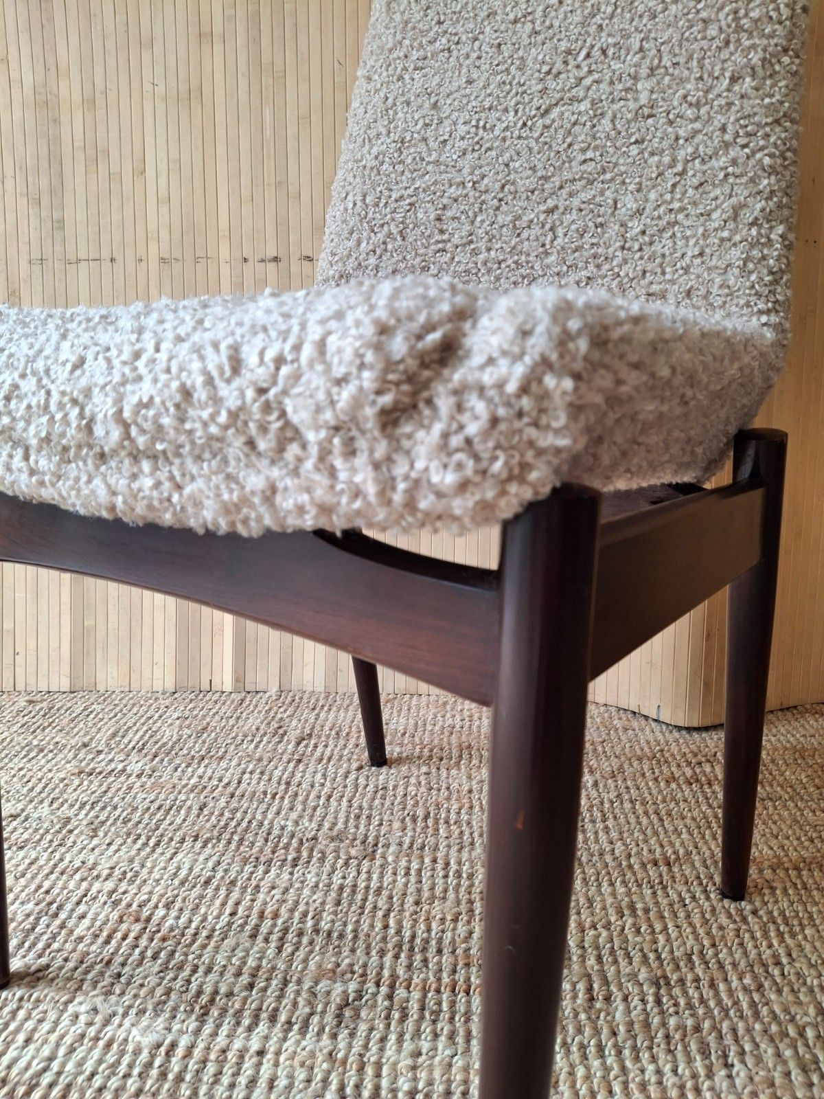 Fab Vintage Mcm 1960s Rosewood Chair Robert Heritage Archie Shine Caramel Boucle photo for sale
