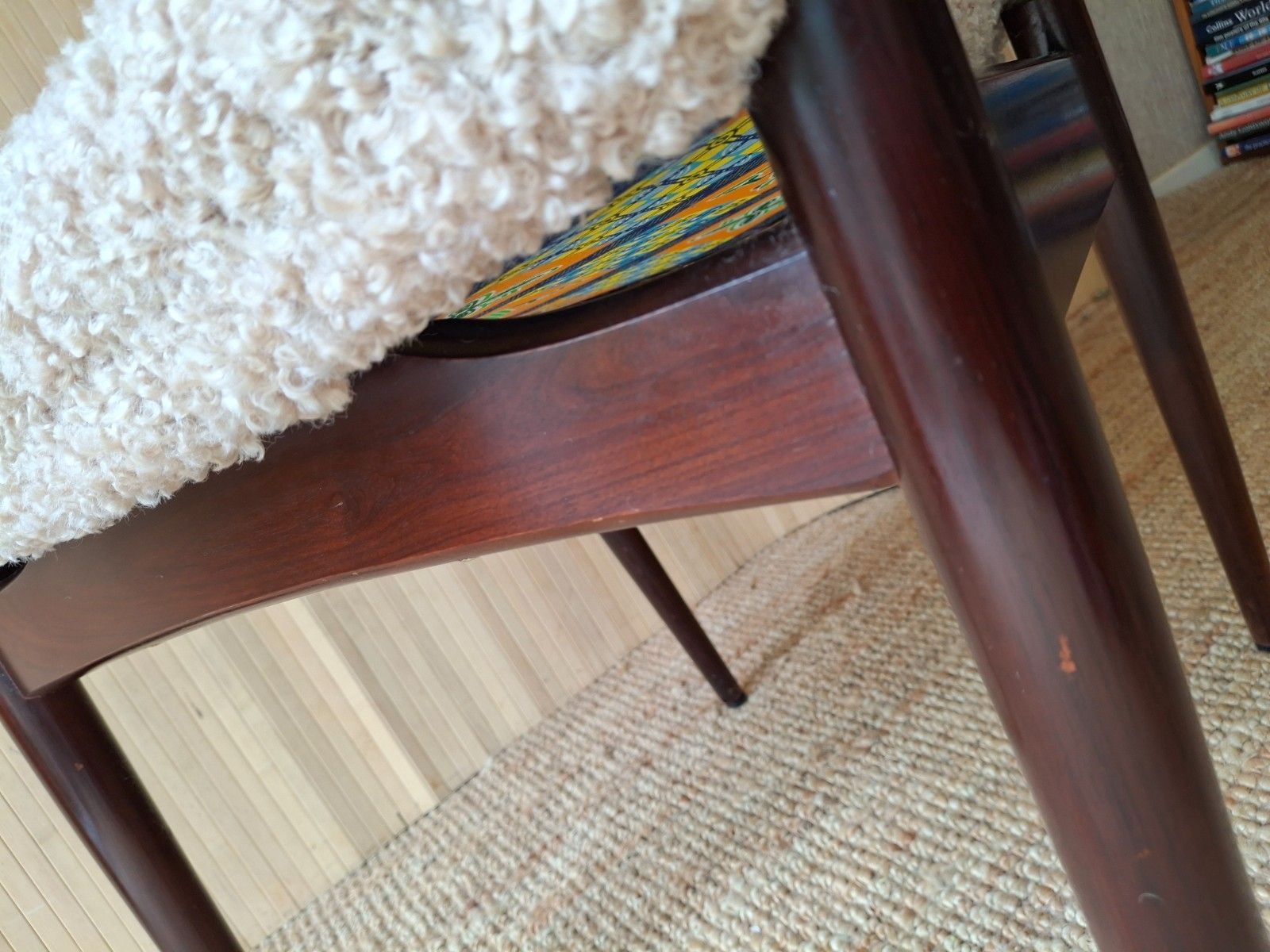 Fab Vintage Mcm 1960s Rosewood Chair Robert Heritage Archie Shine Caramel Boucle photo buy