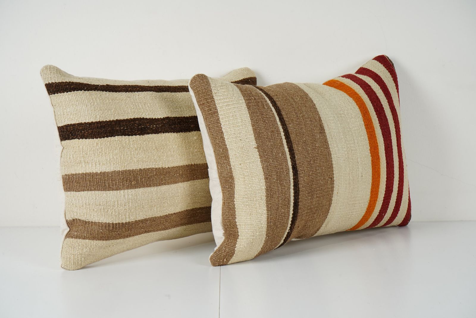 1. Striped Kilim Pillow   A Pair Of Anatolian Lumbar Pillow Covers, Decorative Turkish Rug Cushions, Perfect Sofa Accent Gift photo furniture