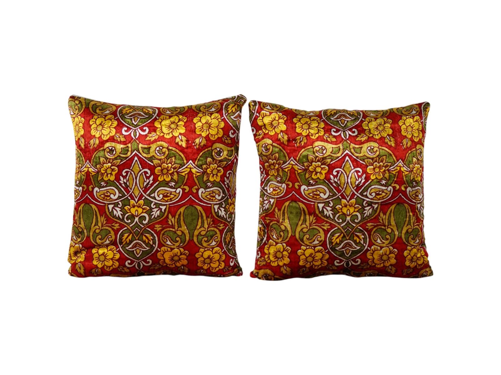 Soft Vintage Velvet Pillow Covers, Pair Floral Bed Cushion