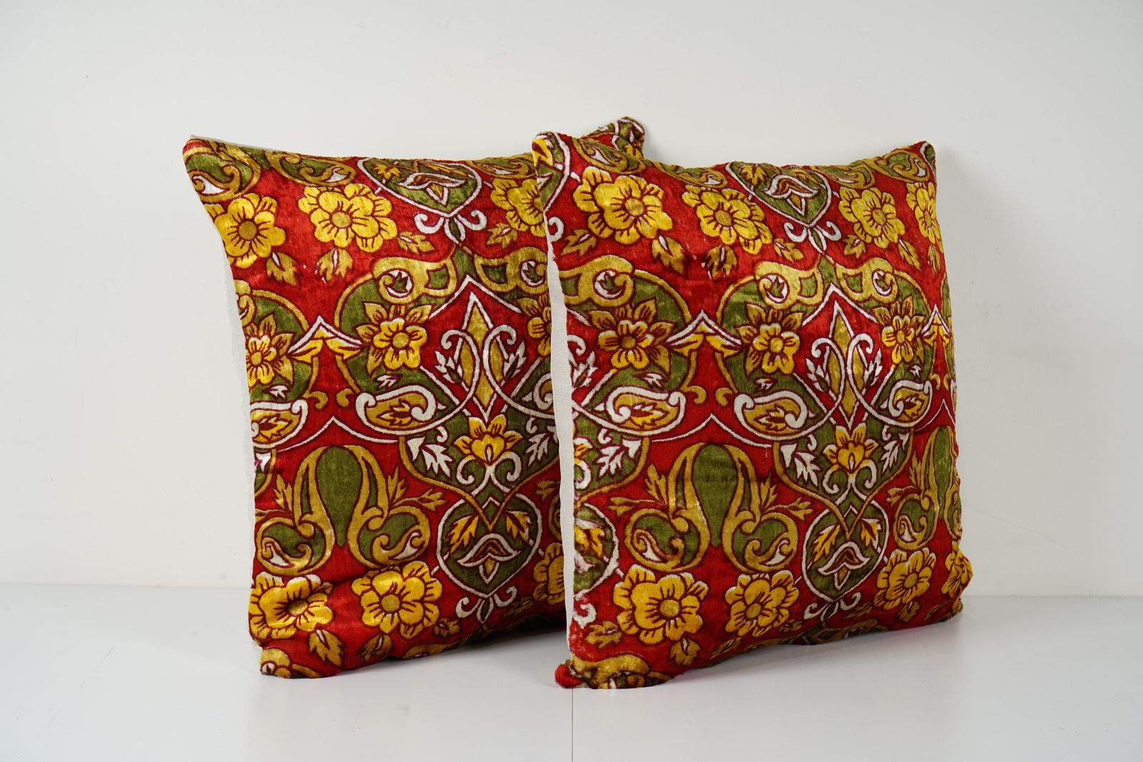 Soft Vintage Velvet Pillow Covers, Pair Floral Bed Cushion photo 80.0