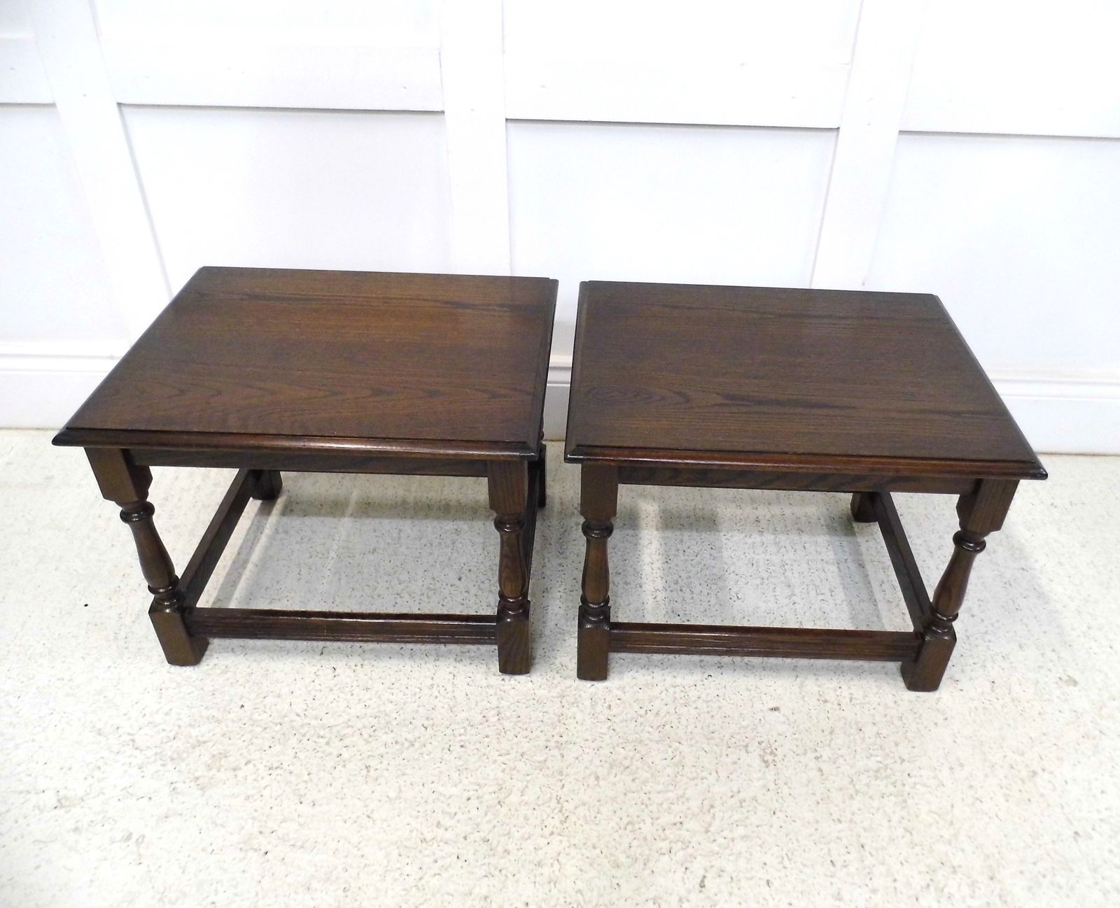 Pair Of Jaycee Furniture Of Brighton Oak Bedside Tables Plantstands Wine Tables photo for sale