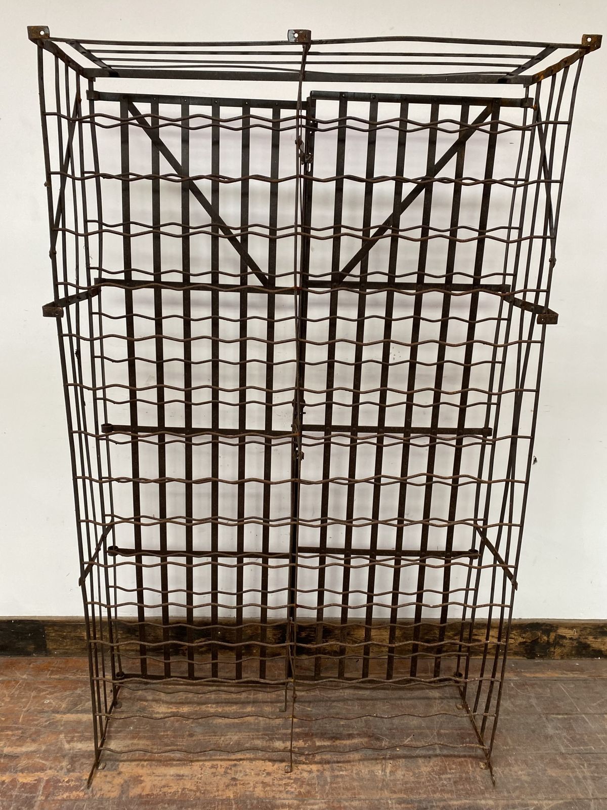 Antique Metal Rigidex Wine Rack / Storage Cage (150 Bottle Capacity) photo vintage