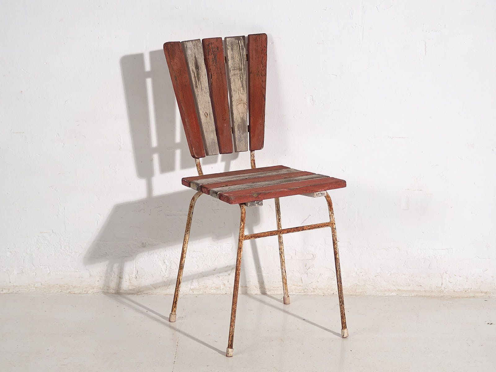photo furniture Antique Red Garden Chairs (C.1920). Set Of 4 Pieces #31
