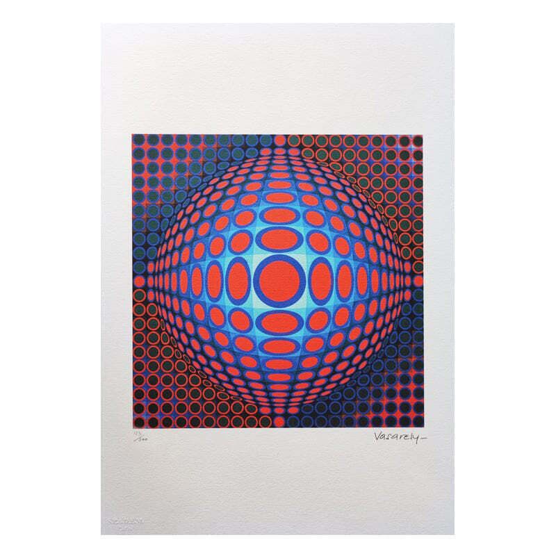 1970s Gorgeous Victor Vasarely Op Art Limited Edition Lithograph