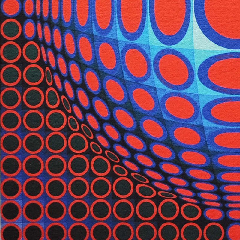 1970s Gorgeous Victor Vasarely Op Art Limited Edition Lithograph photo 673.0