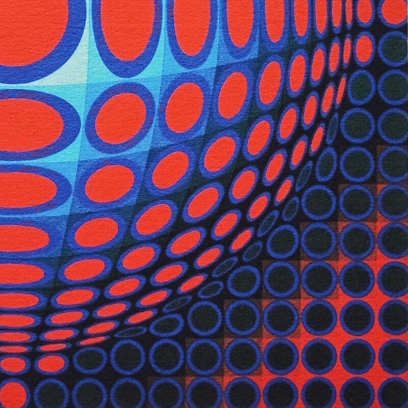 1970s Gorgeous Victor Vasarely Op Art Limited Edition Lithograph photo vinterior