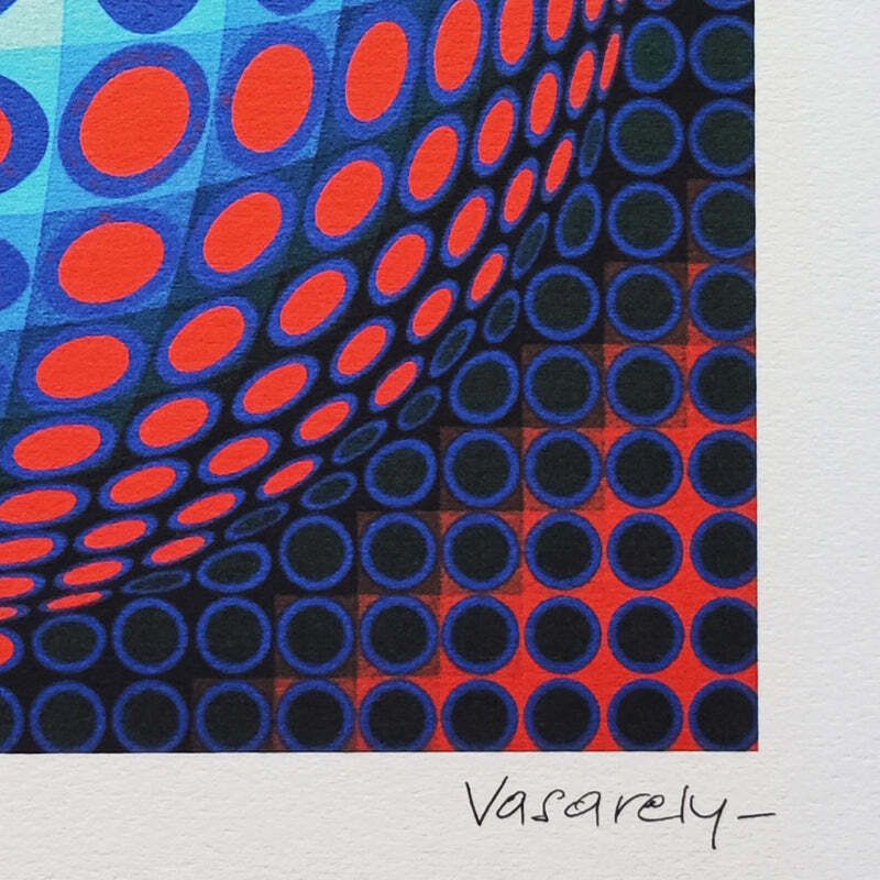 1970s Gorgeous Victor Vasarely Op Art Limited Edition Lithograph photo vintage