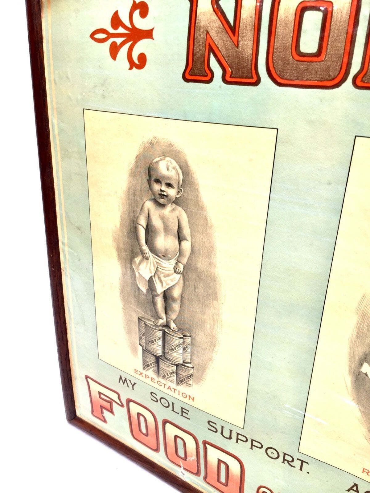 Antique Advertising Shop Display Promotional Showcard Norfolk Food Of Strength photo vinterior