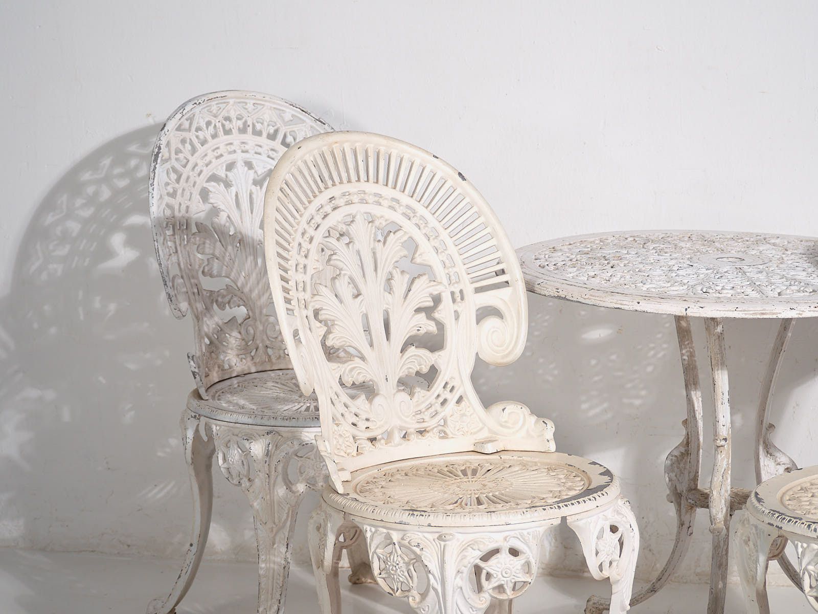 Art Nouveau Garden Table And Chairs Set (C.1950). Set Of 5 Pieces photo furniture