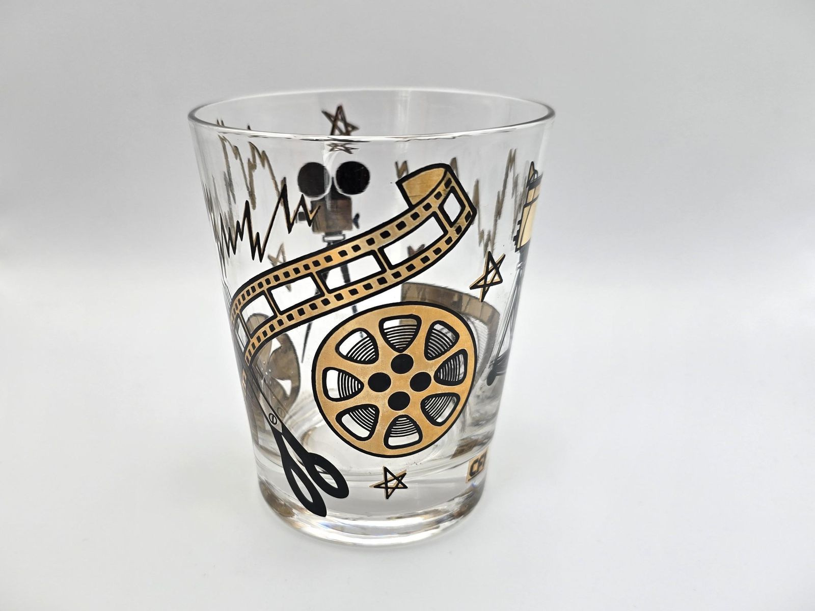 Vintage Normal Jean Wright Tumblers X 6   Consolidated Film Industries (Cfi) Glasses   24k Gold And Black Mcm Movie Themed Glasses photo Home Decor