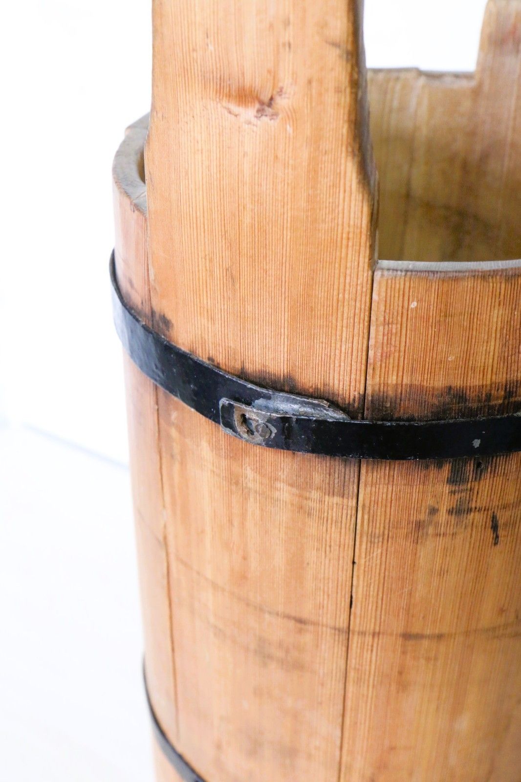 Home Decor Antique Wooden Butter Churn English Steel Coopered Decorative Wooden Stick Stand photo
