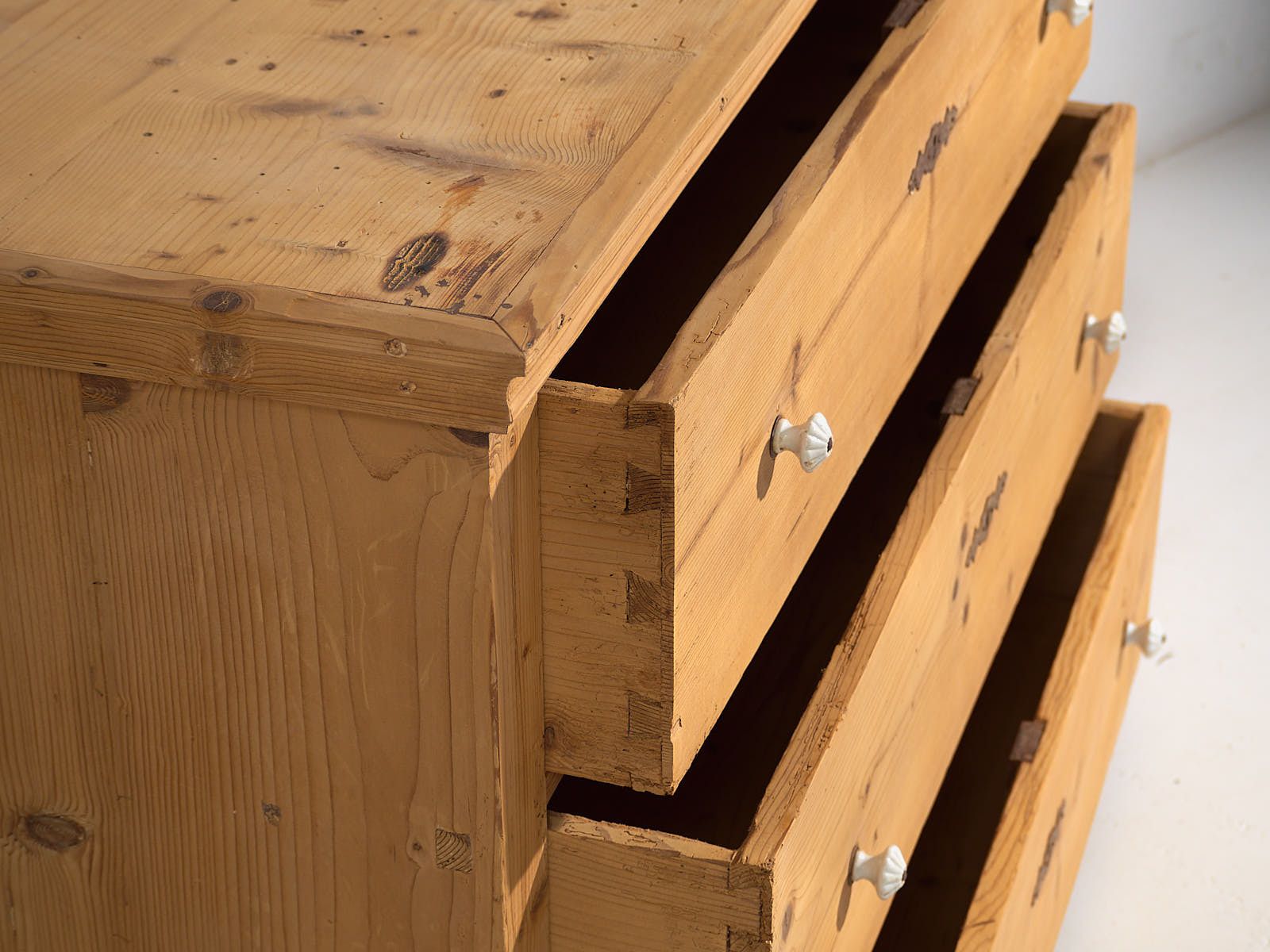 Antique Solid Wood Chest Of Drawers (C.1920) #14 photo 1717.0