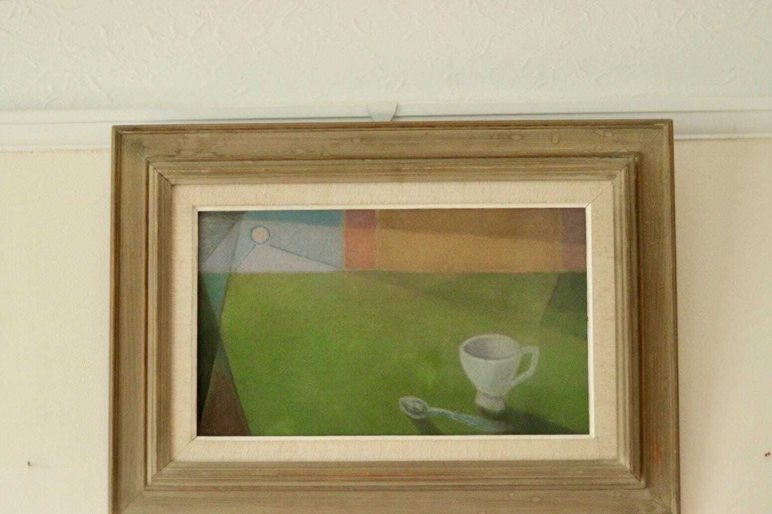 Original Glazed Oil On Paper – Still Life By Ann Sjöström – Vintage & Framed, Approx. 50 X 40 Cm (19.7 X 15.7 In)