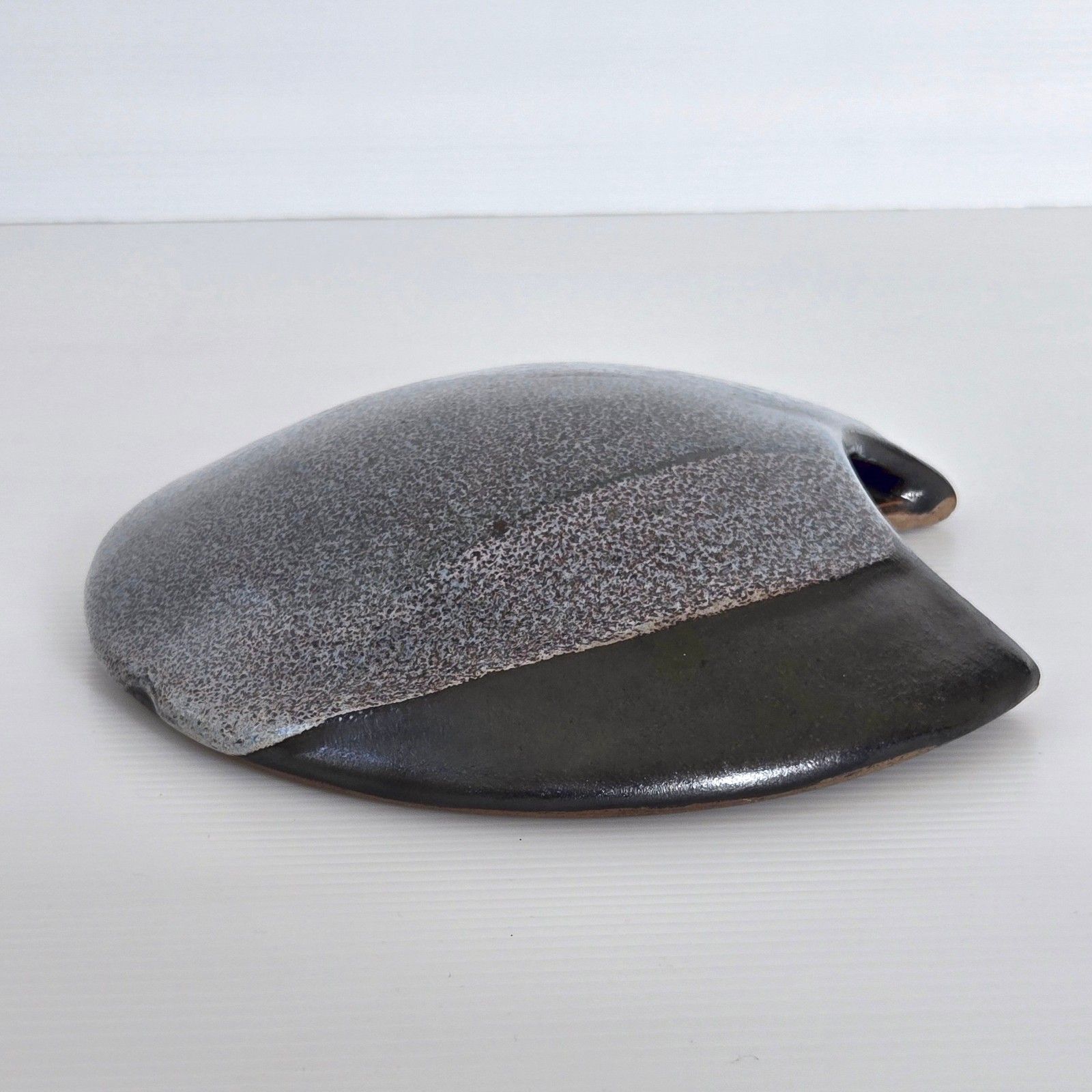 Vintage 1970s Ceramic Stoneware Round Wall Vase 70s Retro 70s Signature photo for sale