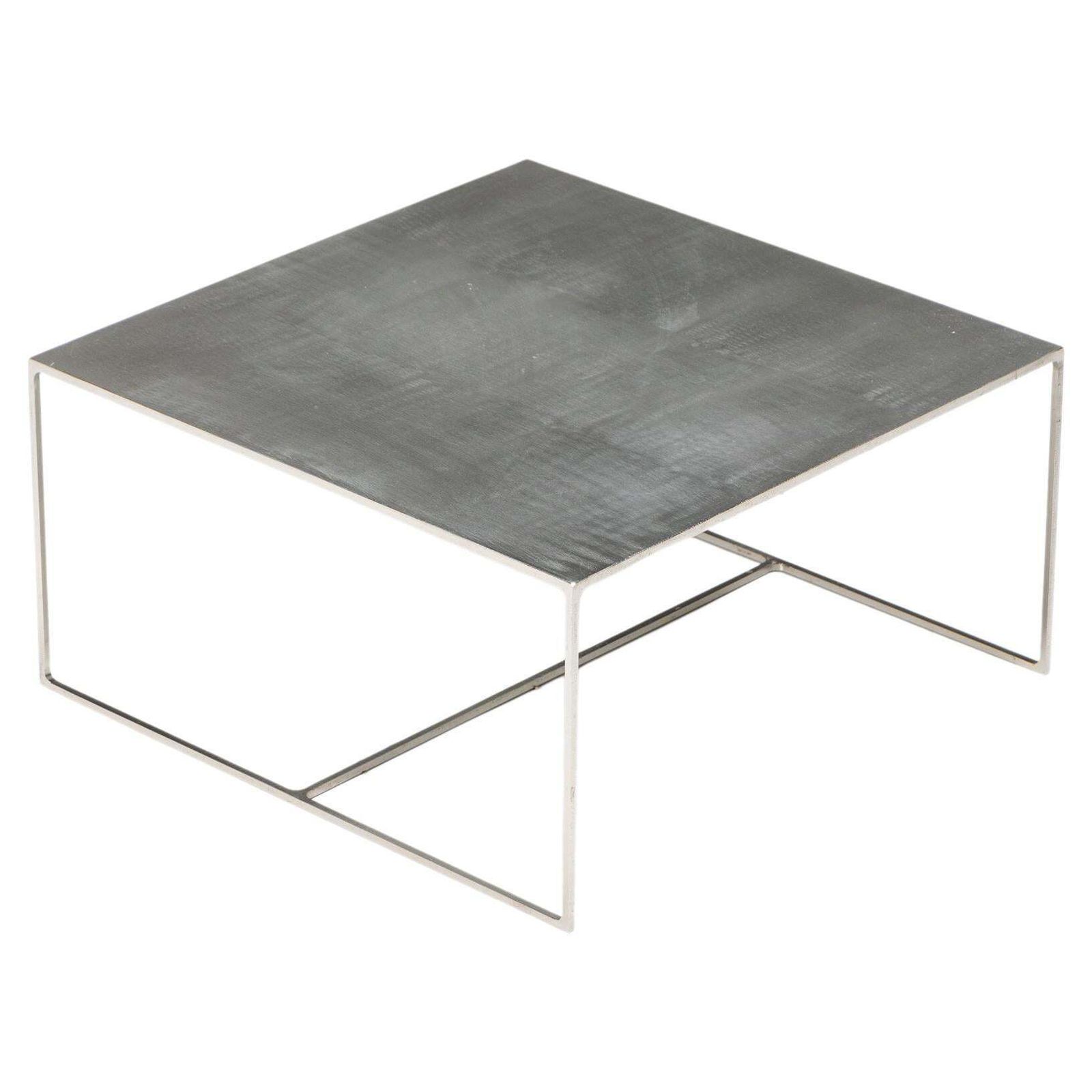 Metal Square Coffee Table 'Duchamp' By Rodolfo Dordoni For Minotti, Italy, 1990s