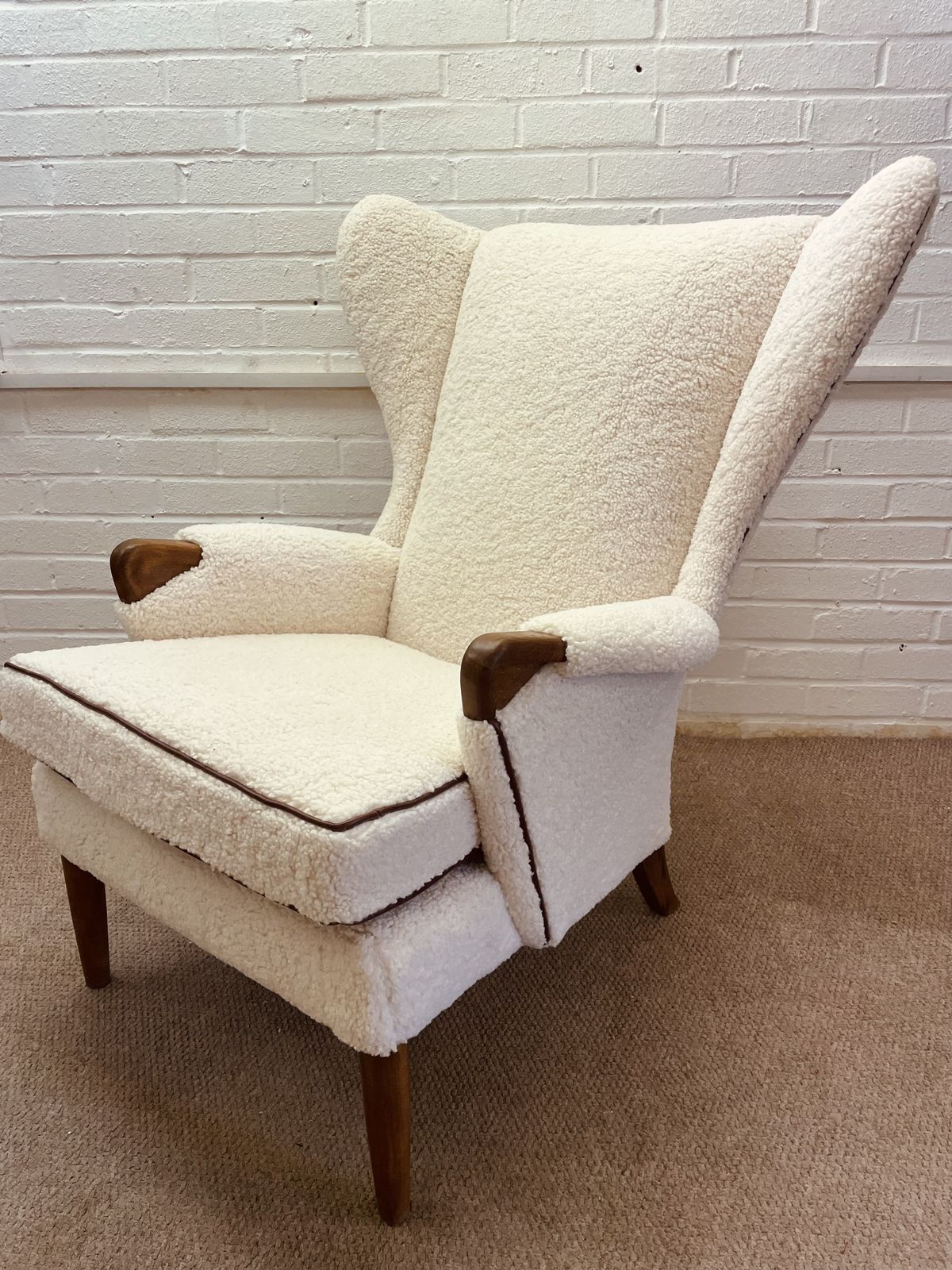 Original Parker Knoll Papa Bear Chair Reupholstered In Teddy Bear Fabric photo 720.0
