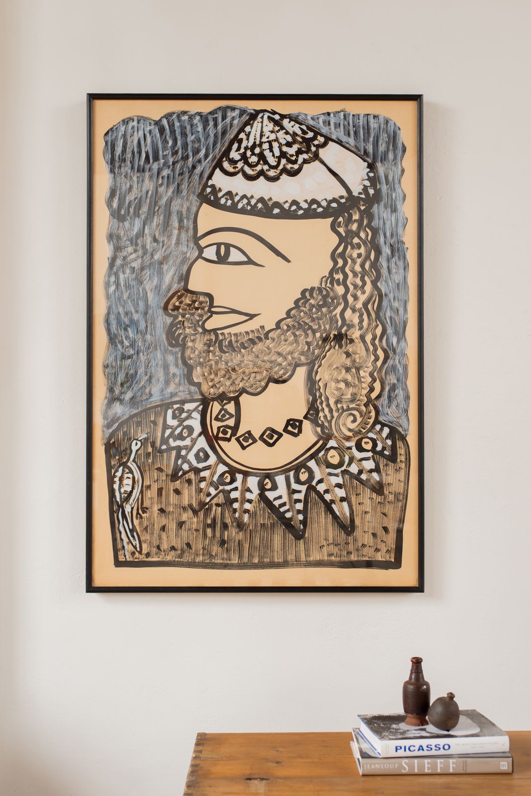 Graphic Portrait Of A Man On Board, C1970 photo furniture