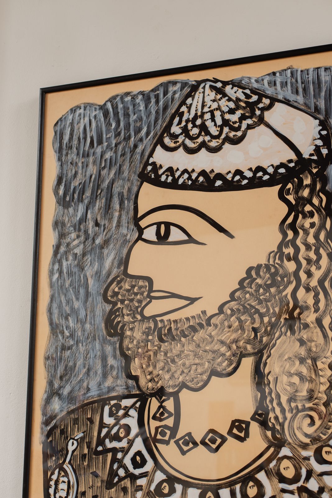 Graphic Portrait Of A Man On Board, C1970 photo Art