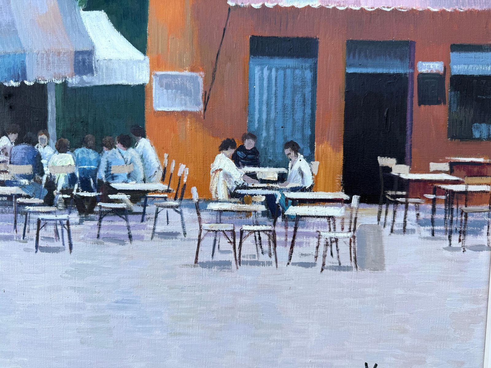 Josep Maria Vayreda Canadell – Terras Aan De Costa Brava, Spanje. Olieverf Op Doek, Spaans Stadsgezicht. Ca. 1990 photo for sale