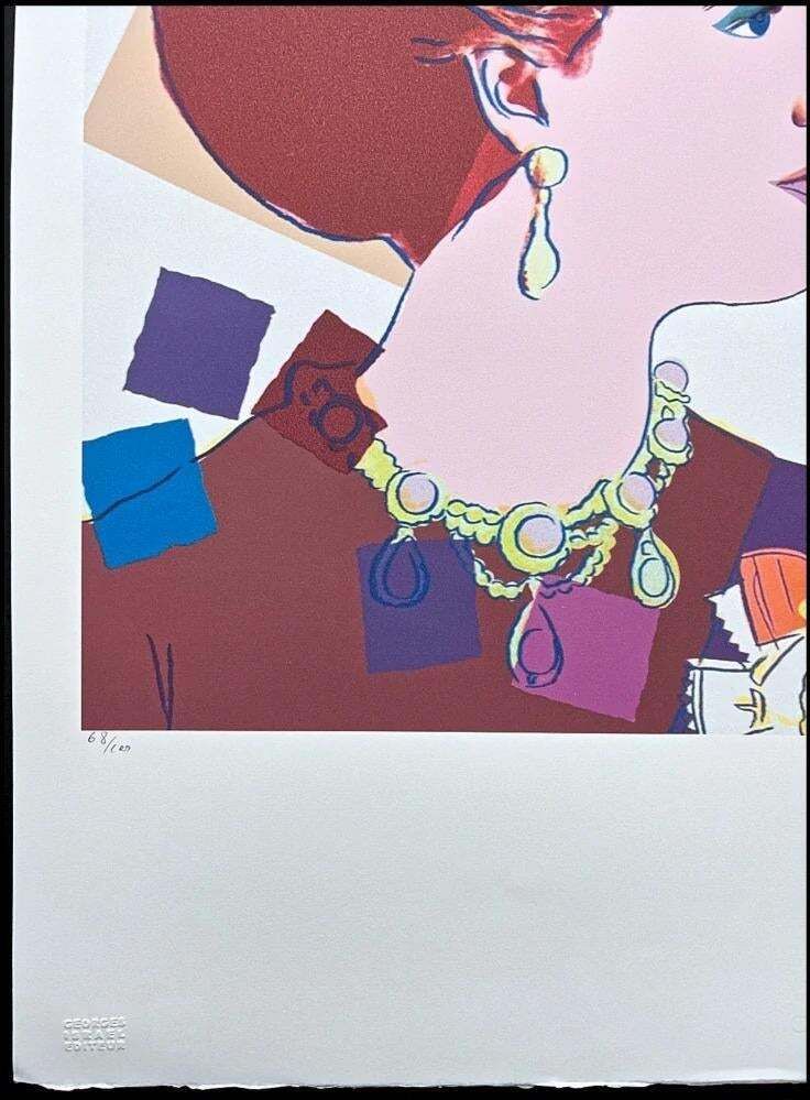 After Andy Warhol, Queen Margarethe Brown , 1980s, Lithograph photo furniture